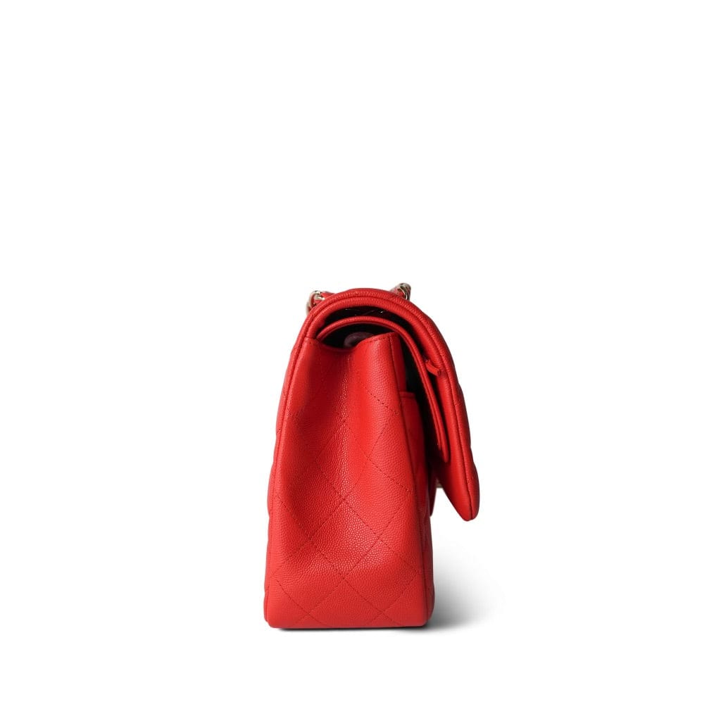 19C Red Caviar Quilted Classic Flap Jumbo LGHW