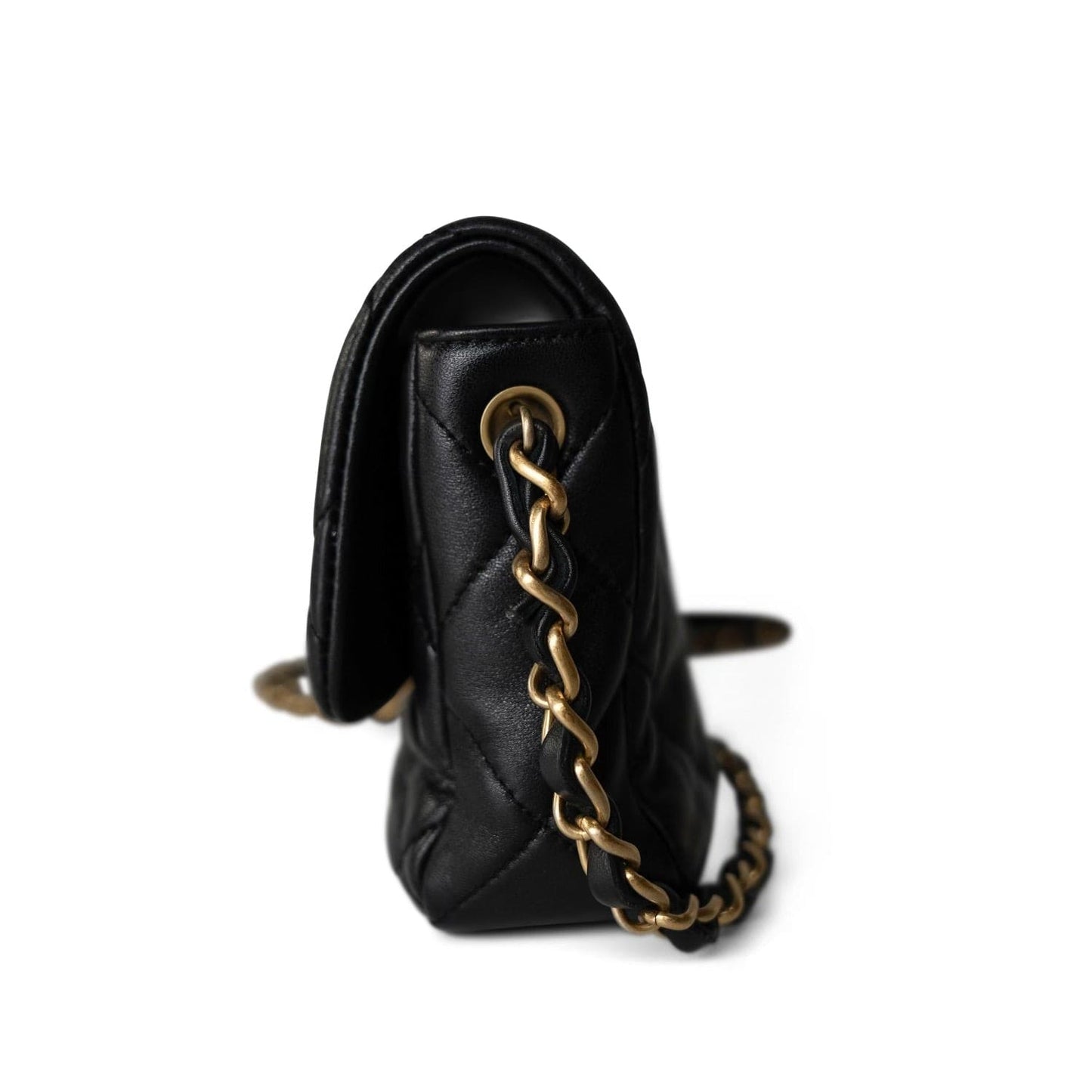 Black Lambskin Quilted Coco Love Flap Bag