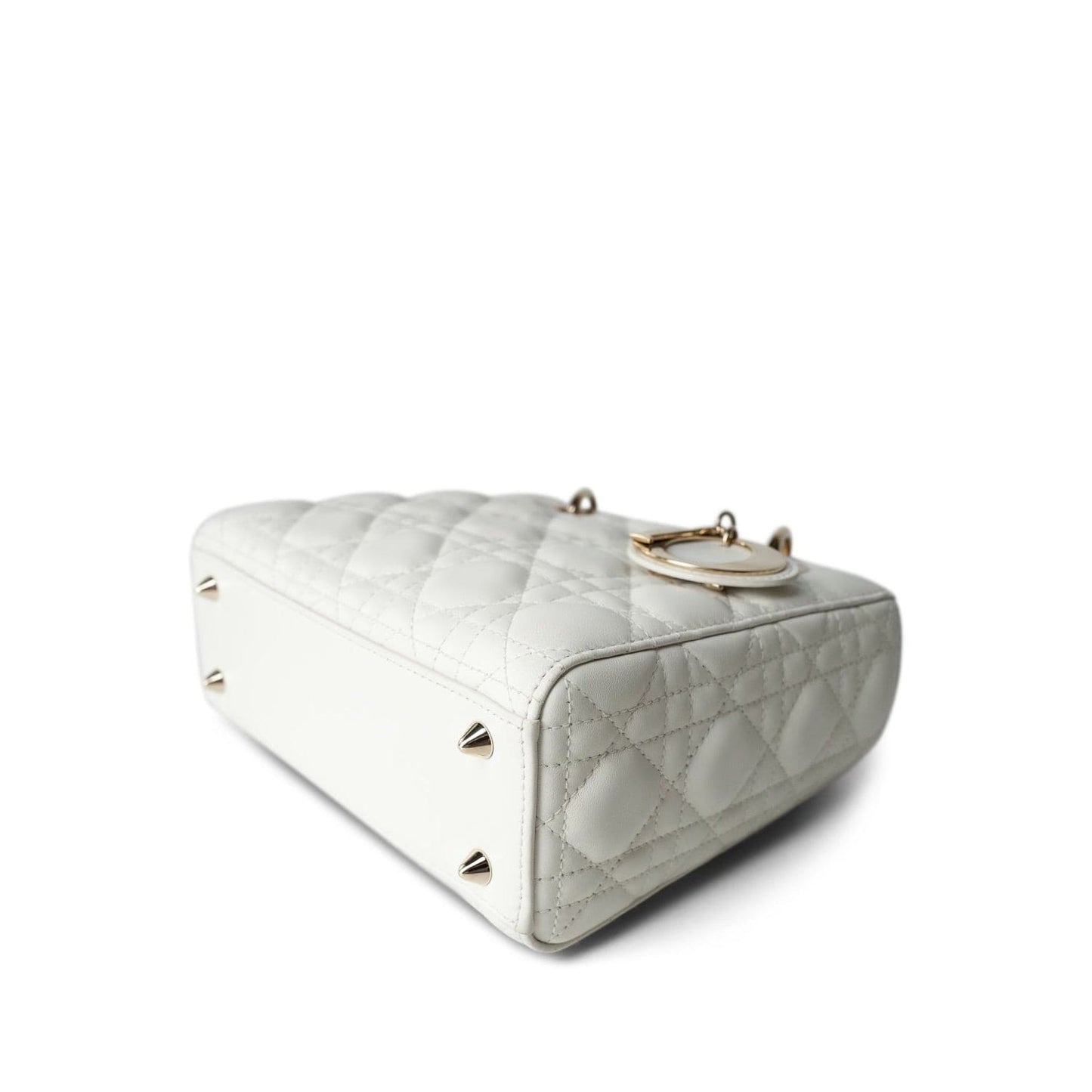 White Lambskin Cannage Lady Dior Small