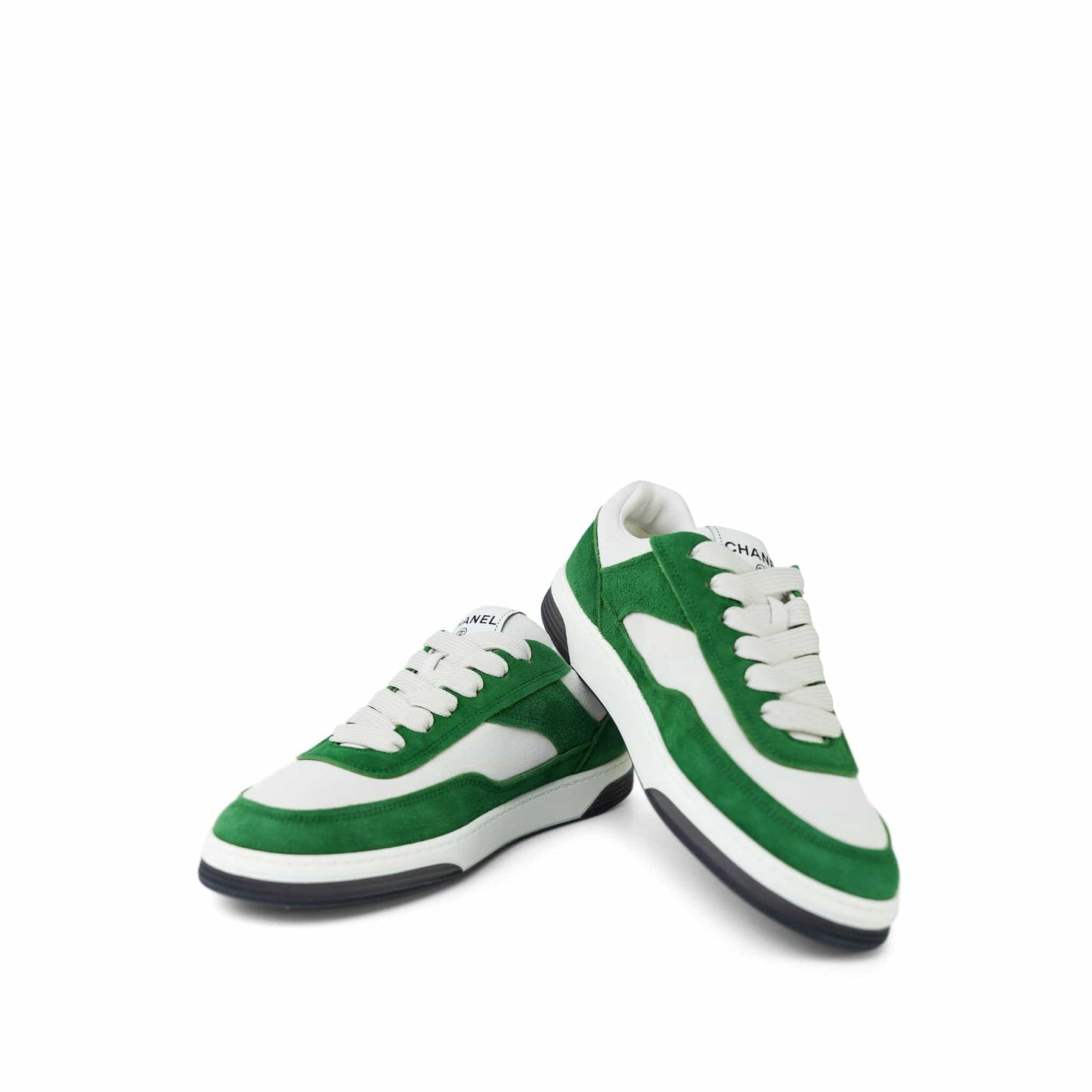 23P Green & White Suede Kidskin Sneakers Size 37.5