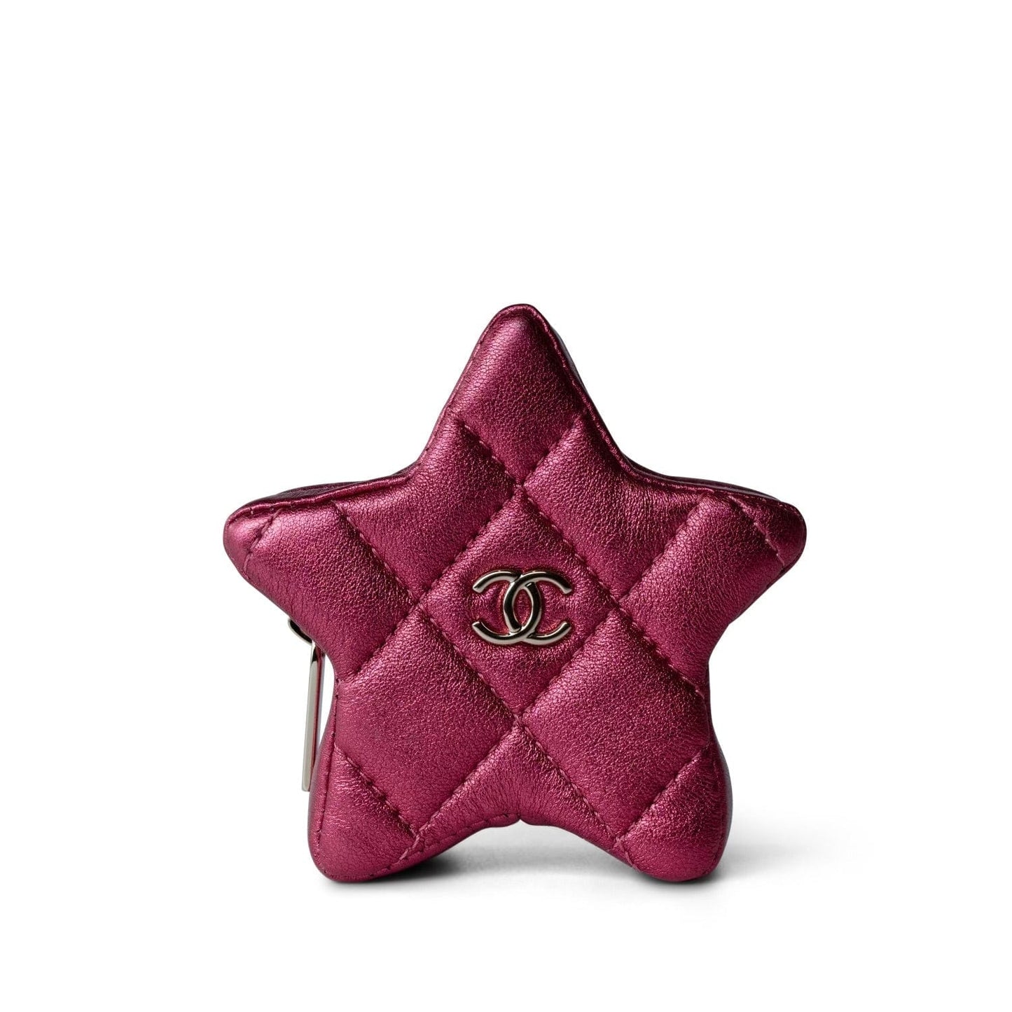 24C Shiny Pink Calfskin Quilted Flap Bag & Coin Purse