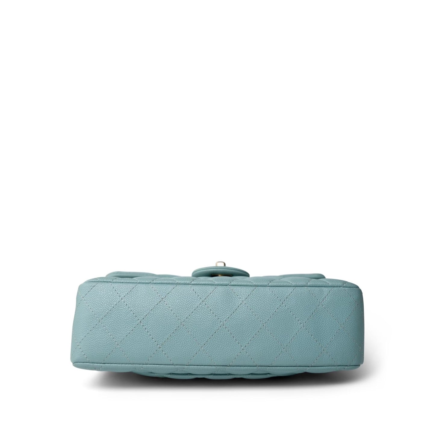 20c Tiffany Blue Caviar Quilted Classic Flap Small Light Gold Hardware