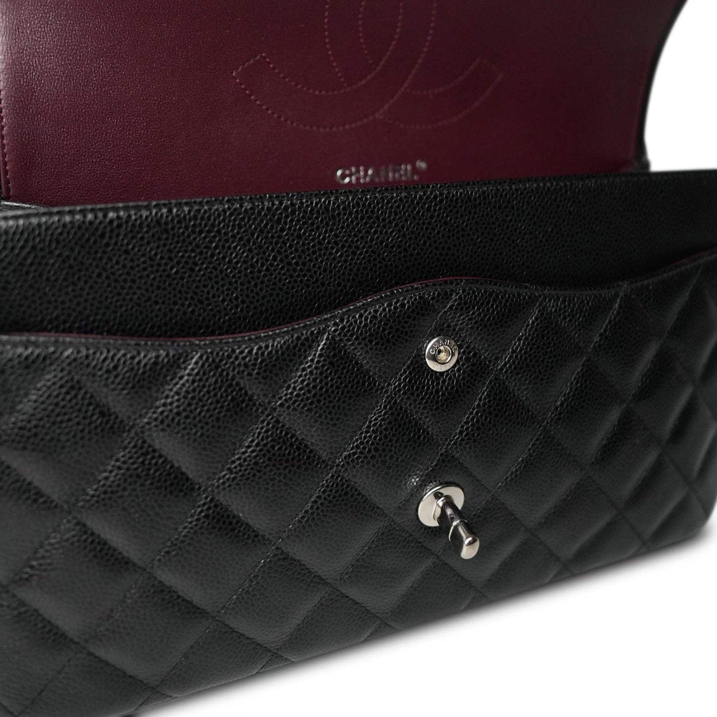 Black Caviar Quilted Jumbo Classic Flap Silver Hardware