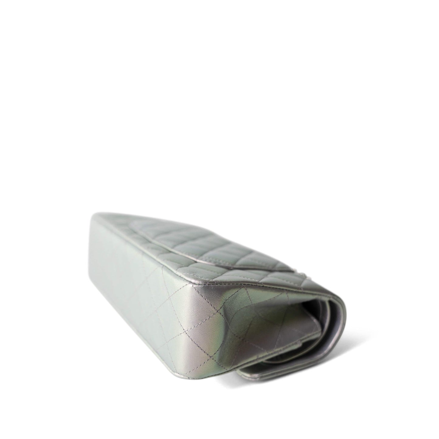 21K Iridescent Pearl Lilac Calfskin Quilted Classic Double Flap Small SHW