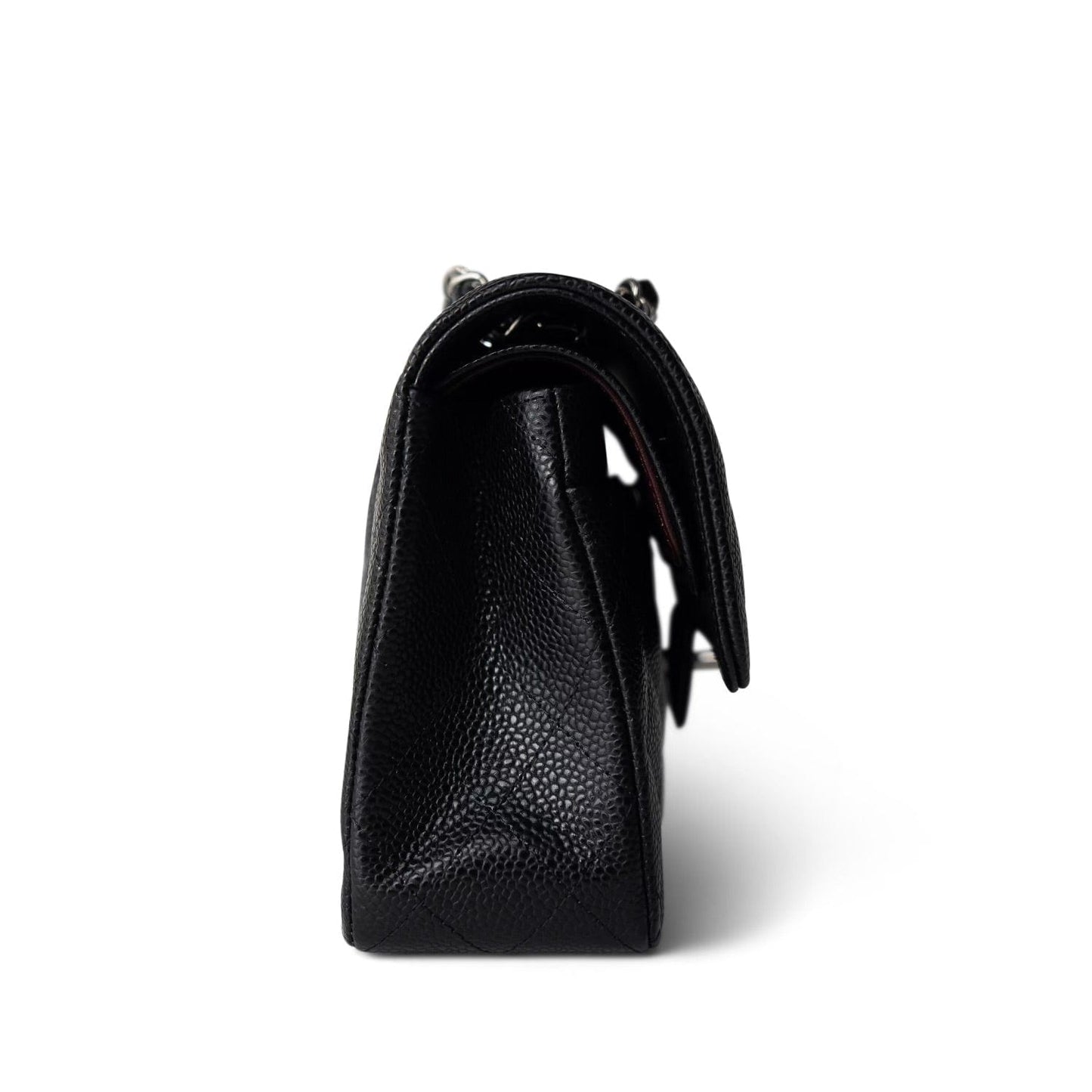 Black Caviar Quilted Classic Flap Small SHW