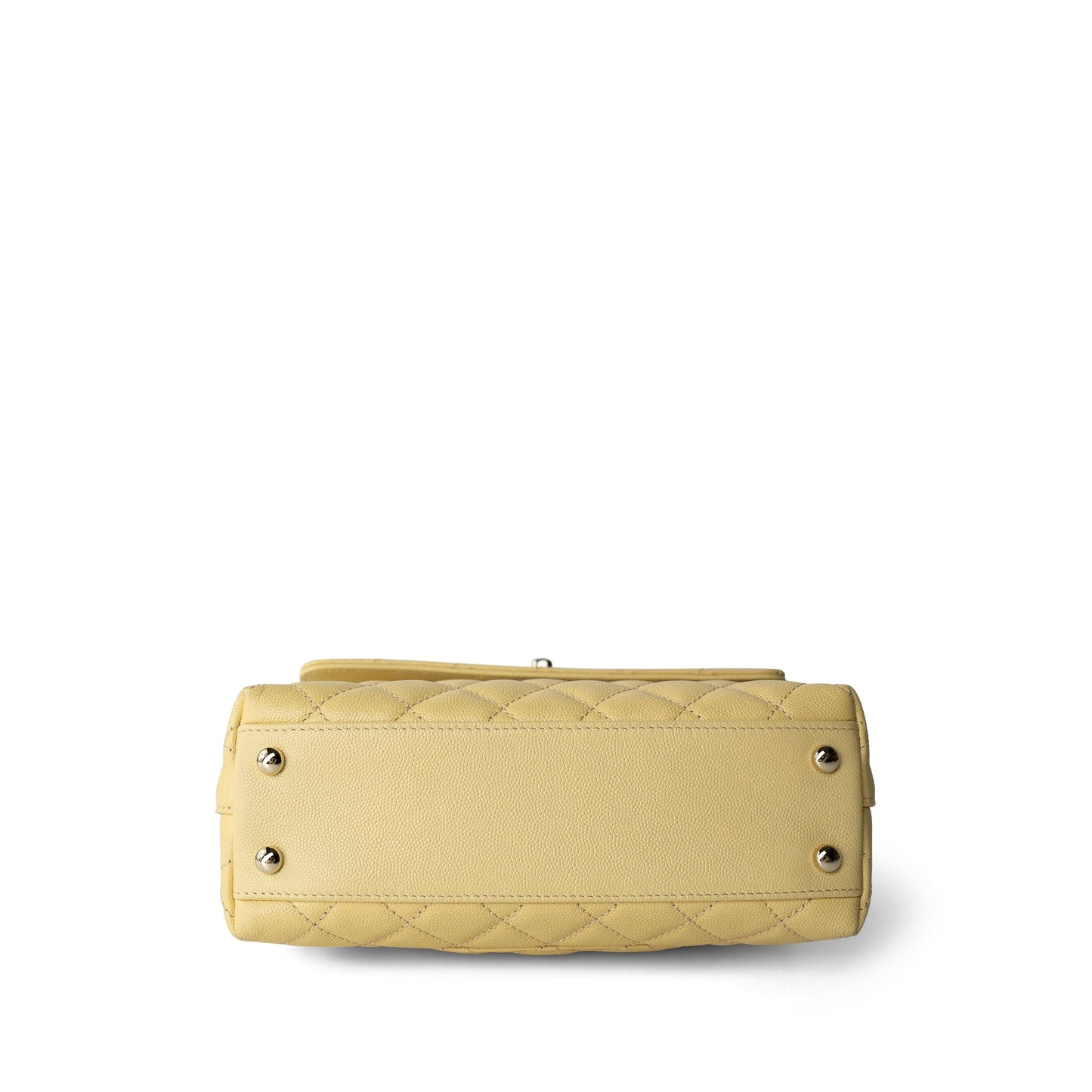 22P Light Yellow Caviar Quilted Coco Handle Small (Old Mini) Light Gold Hardware