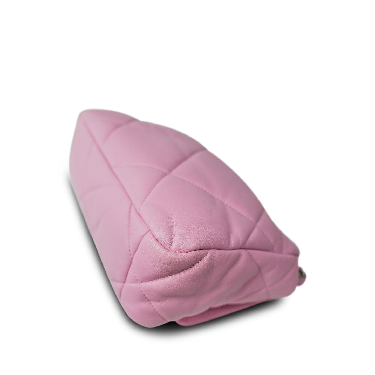 Light Pink Lambskin Quilted 19 Flap Small MHW