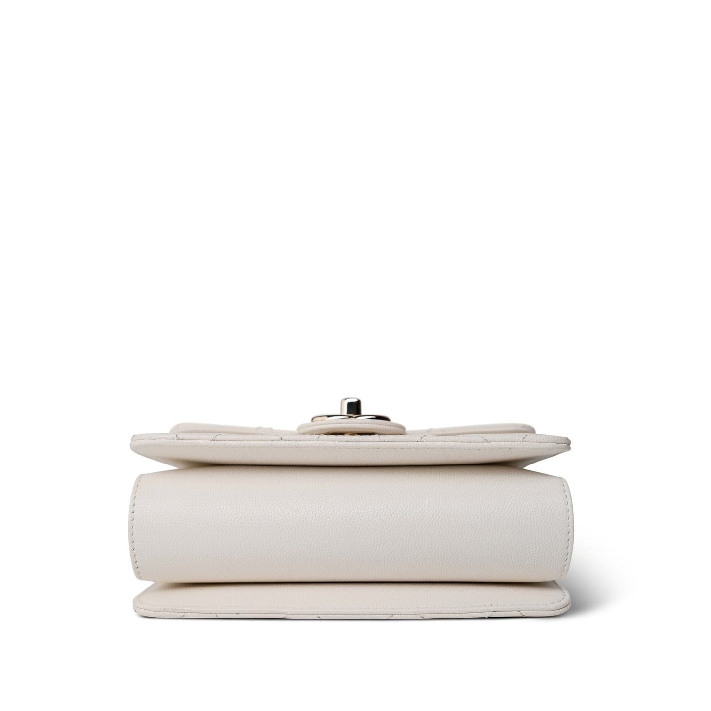 22C White Caviar Quilted Like A Wallet Flap Bag LGHW