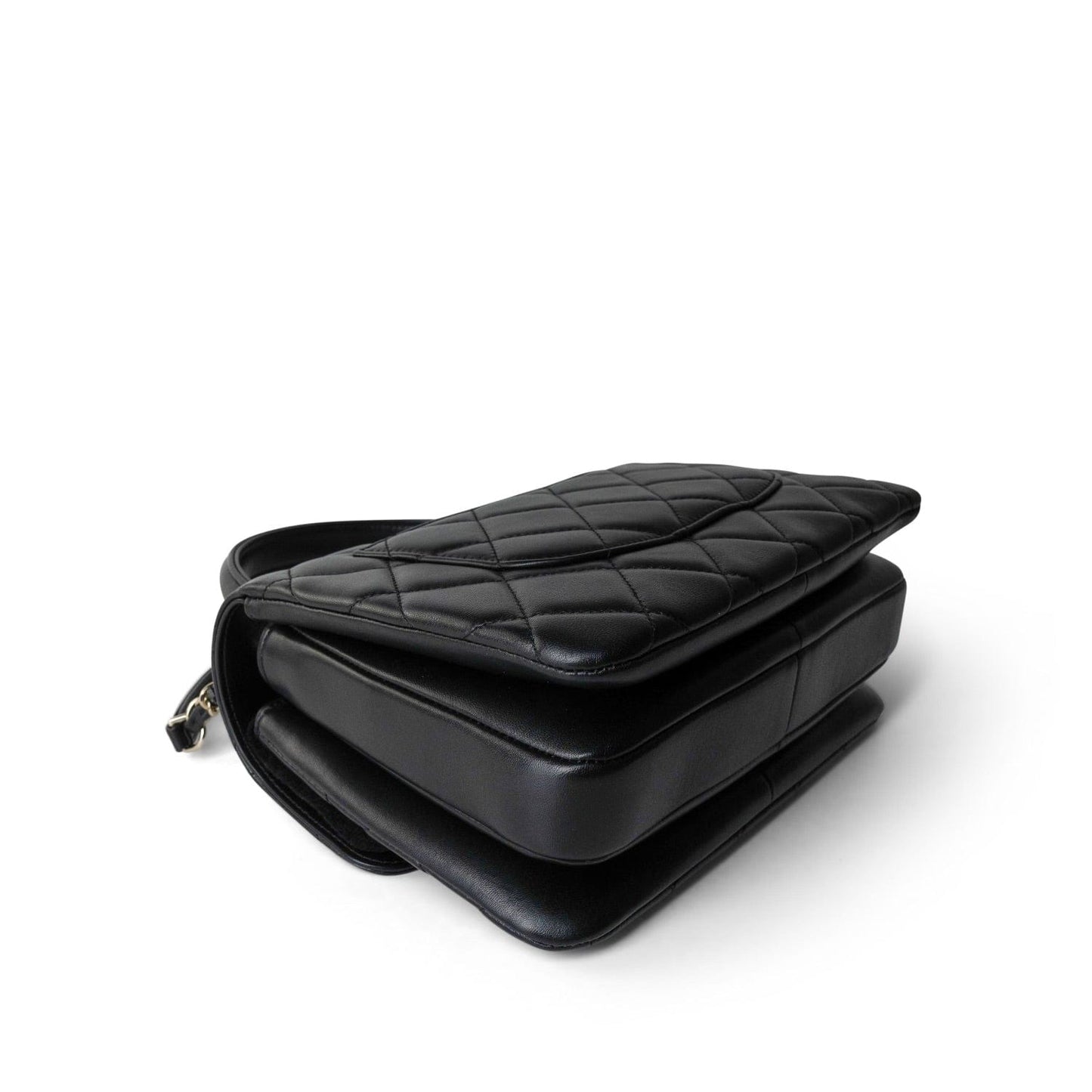 23B Black Trendy CC Lambskin Quilted Small Light Gold Hardware