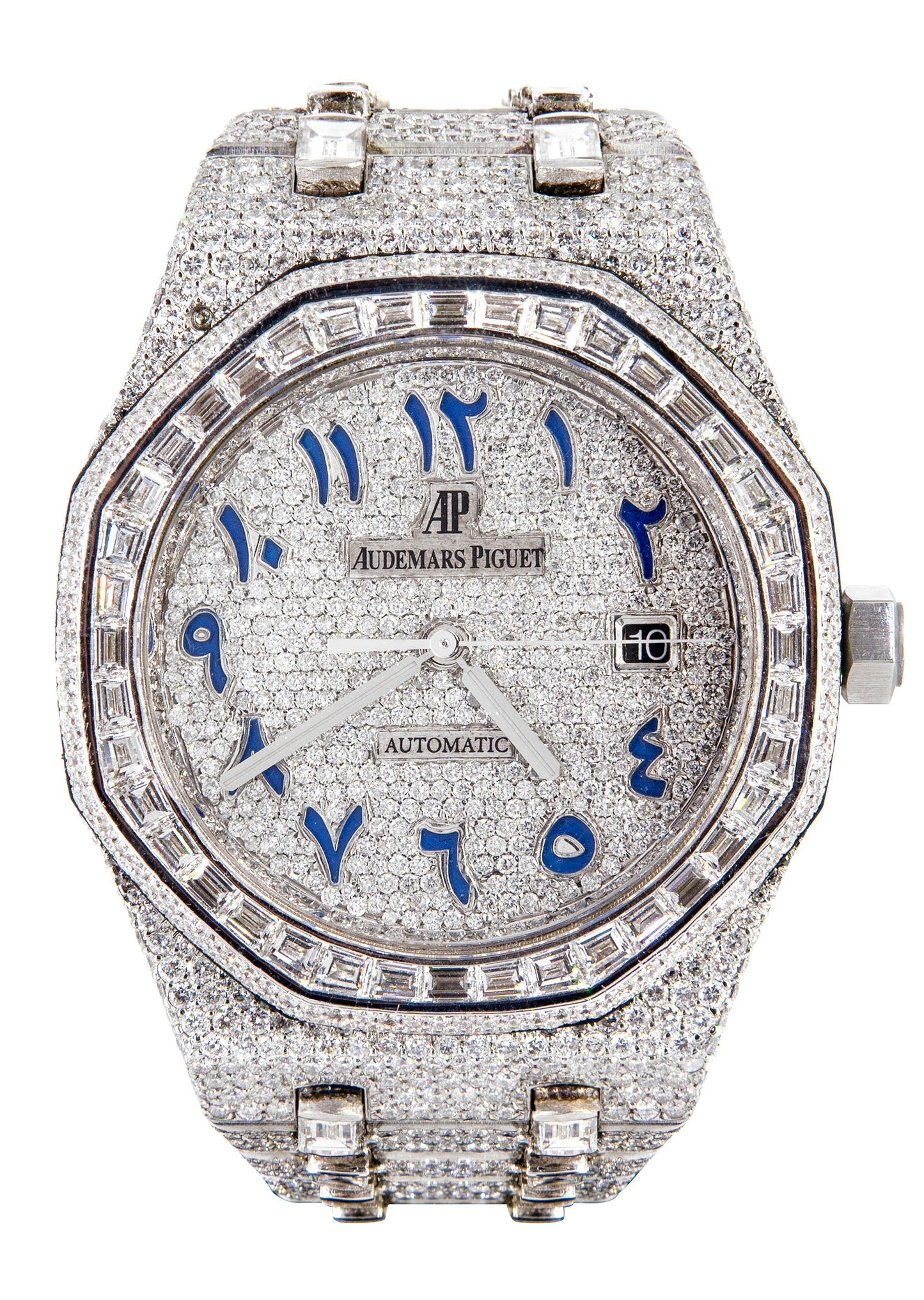 Audemars Piguet Royal Oak | Iced Out | 41 MM | 25 Carats | Round and Baguette Cut Diamonds