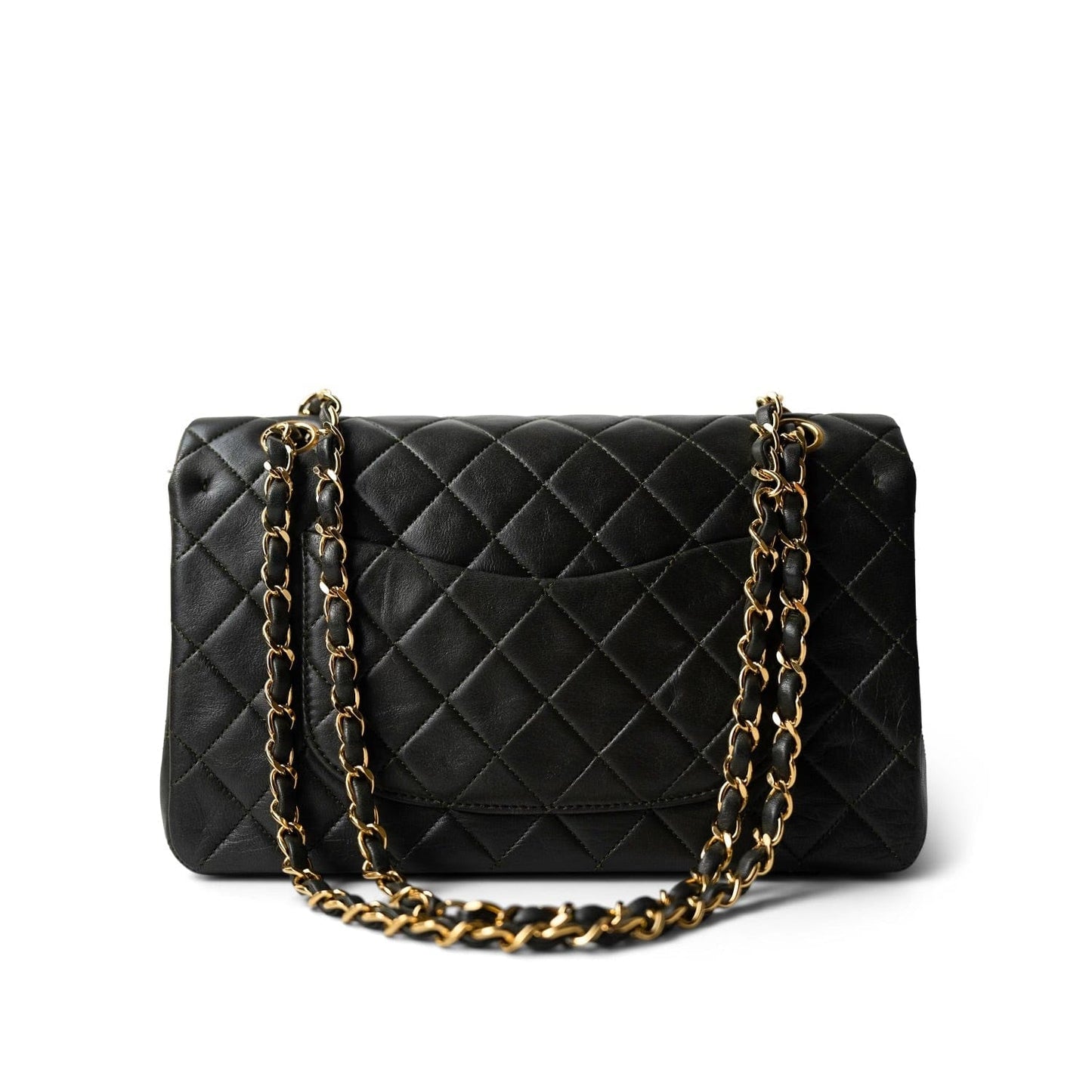 Vintage Green/Grey Lambskin Quilted Classic Flap Medium GHW