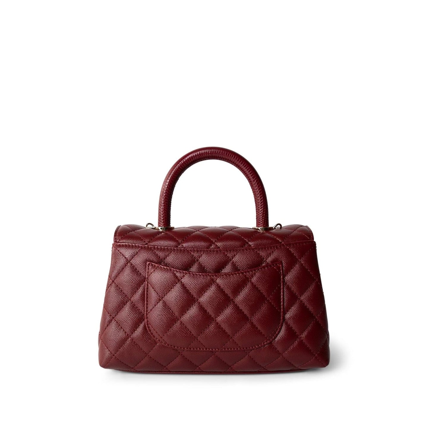 21A Burgundy Caviar Quilted Coco Handle Small LGHW