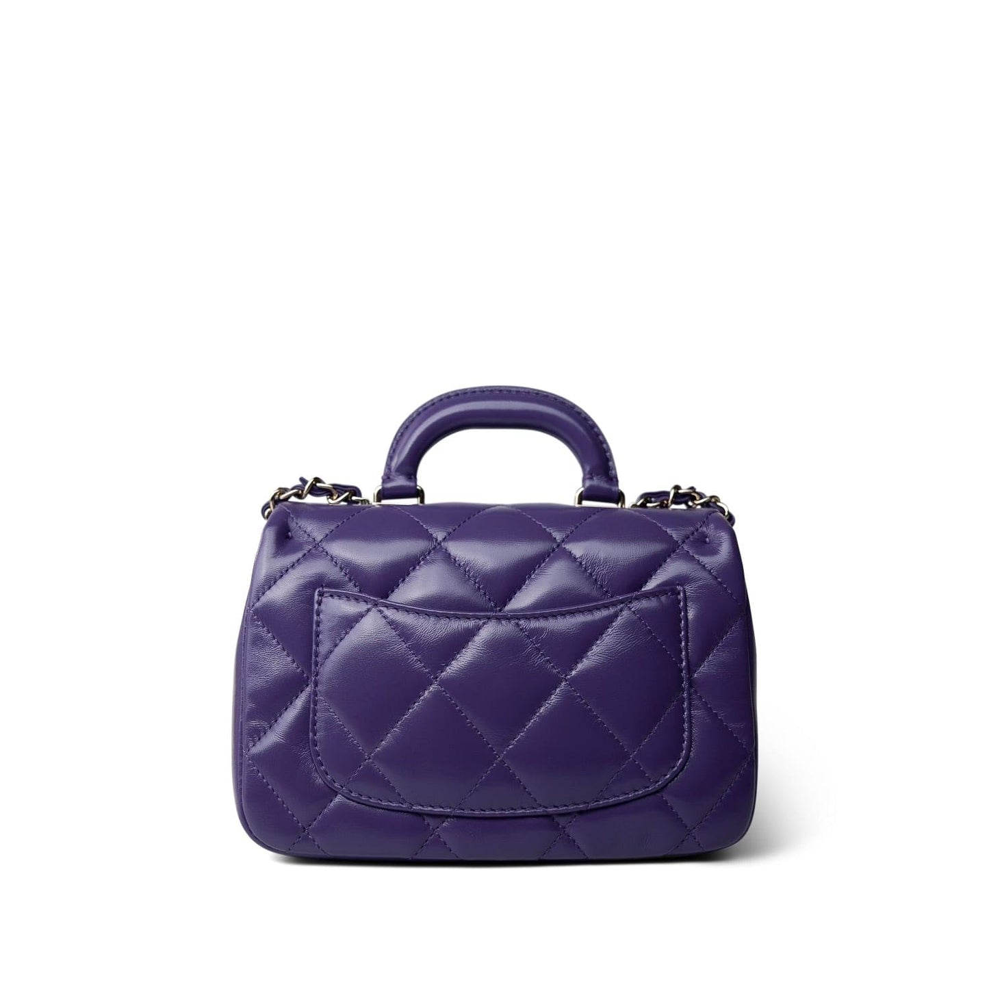 24C Purple Shiny Lambskin Coco Trip Flap Bag LGHW