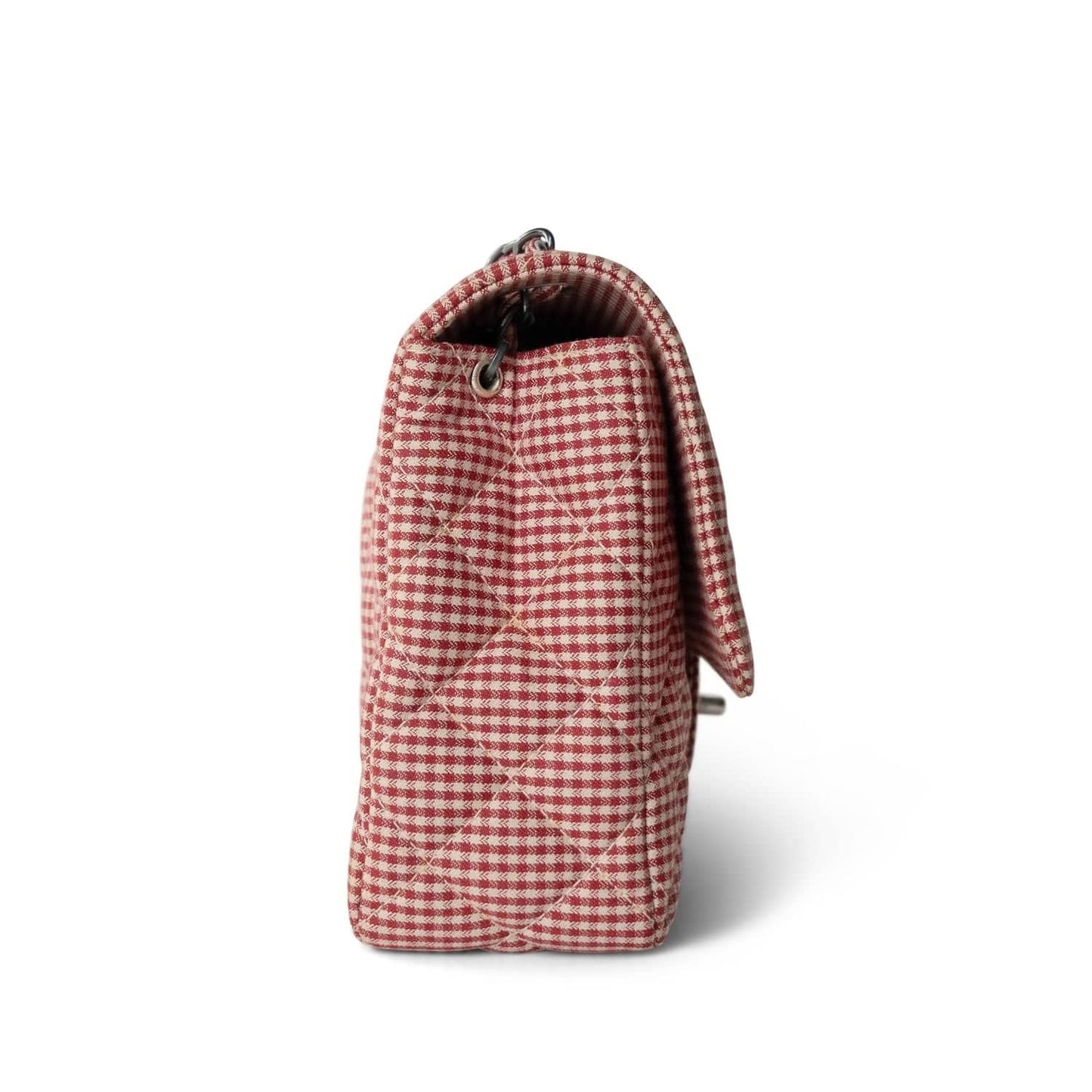 Vintage Gingham Red Medium Single Flap Bag