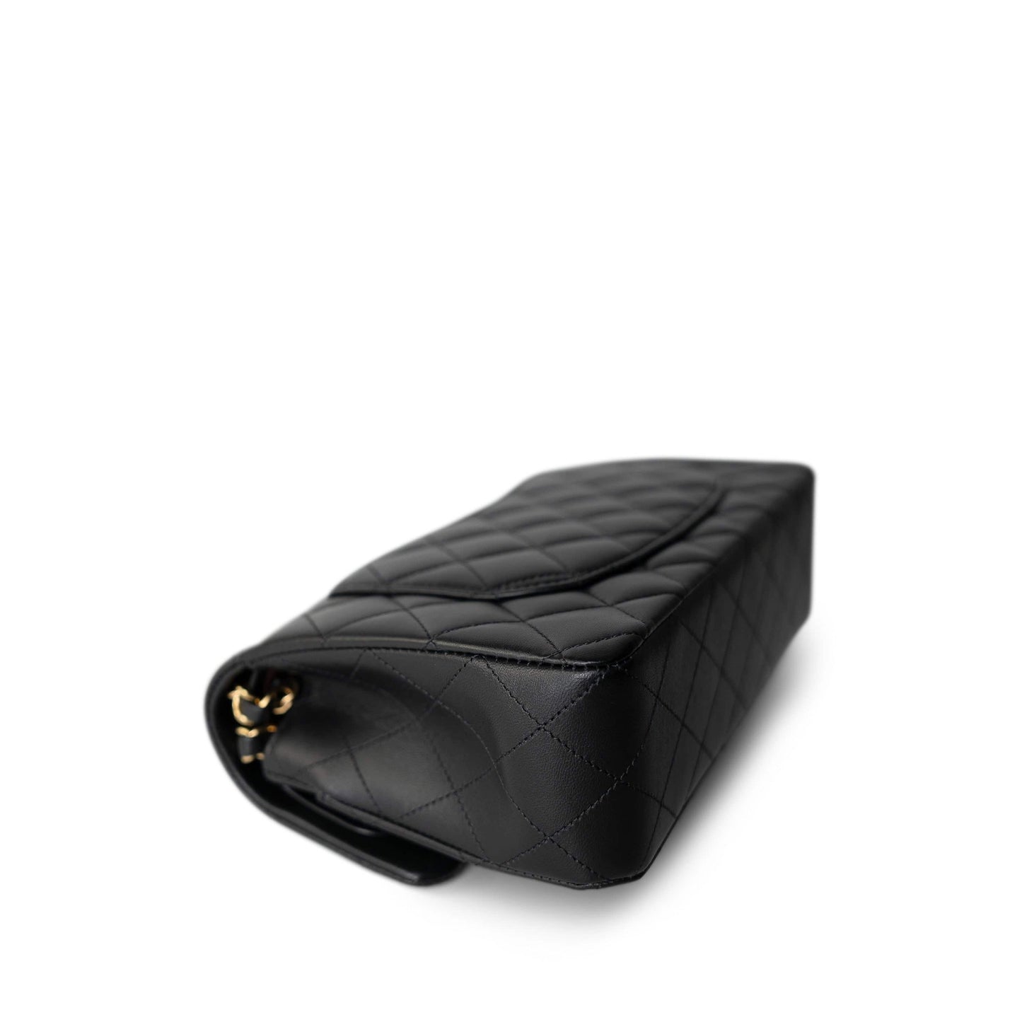 Black Lambskin Quilted Classic Flap Small Light Gold Hardware