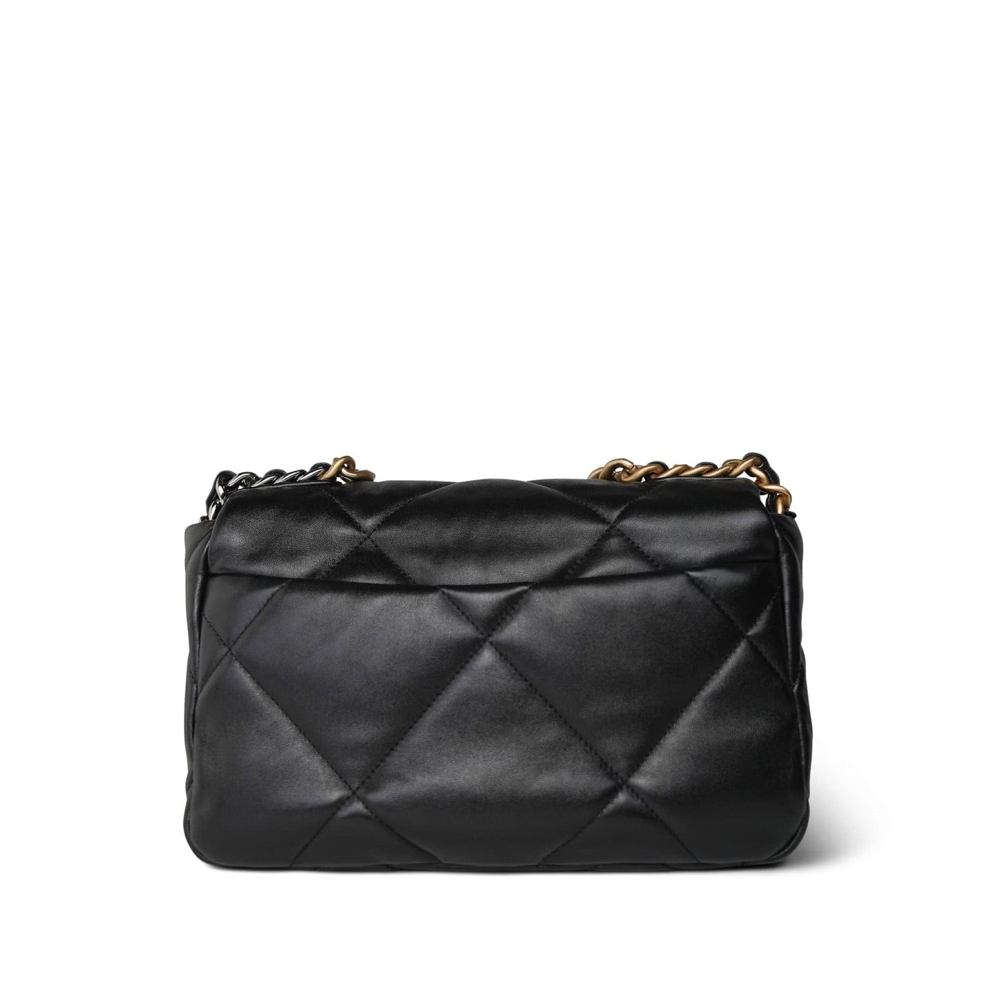 Black Lambskin Quilted 19 Flap Small Mixed Hardware