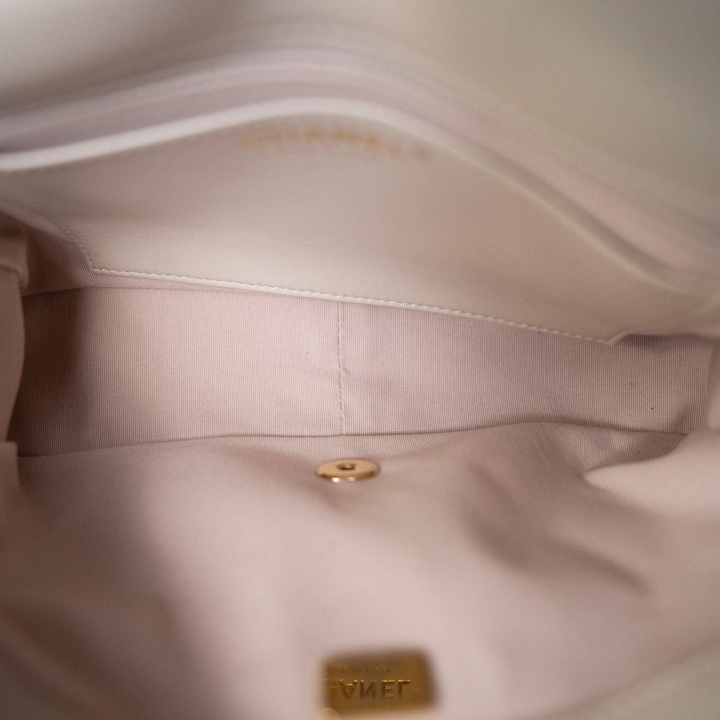 23P Light Beige Lambskin Quilted Funky Town Flap Antique GHW