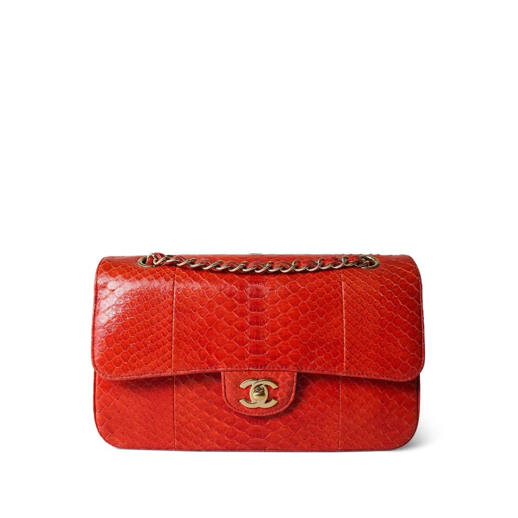 Red Python Medium Classic Double Flap LGHW