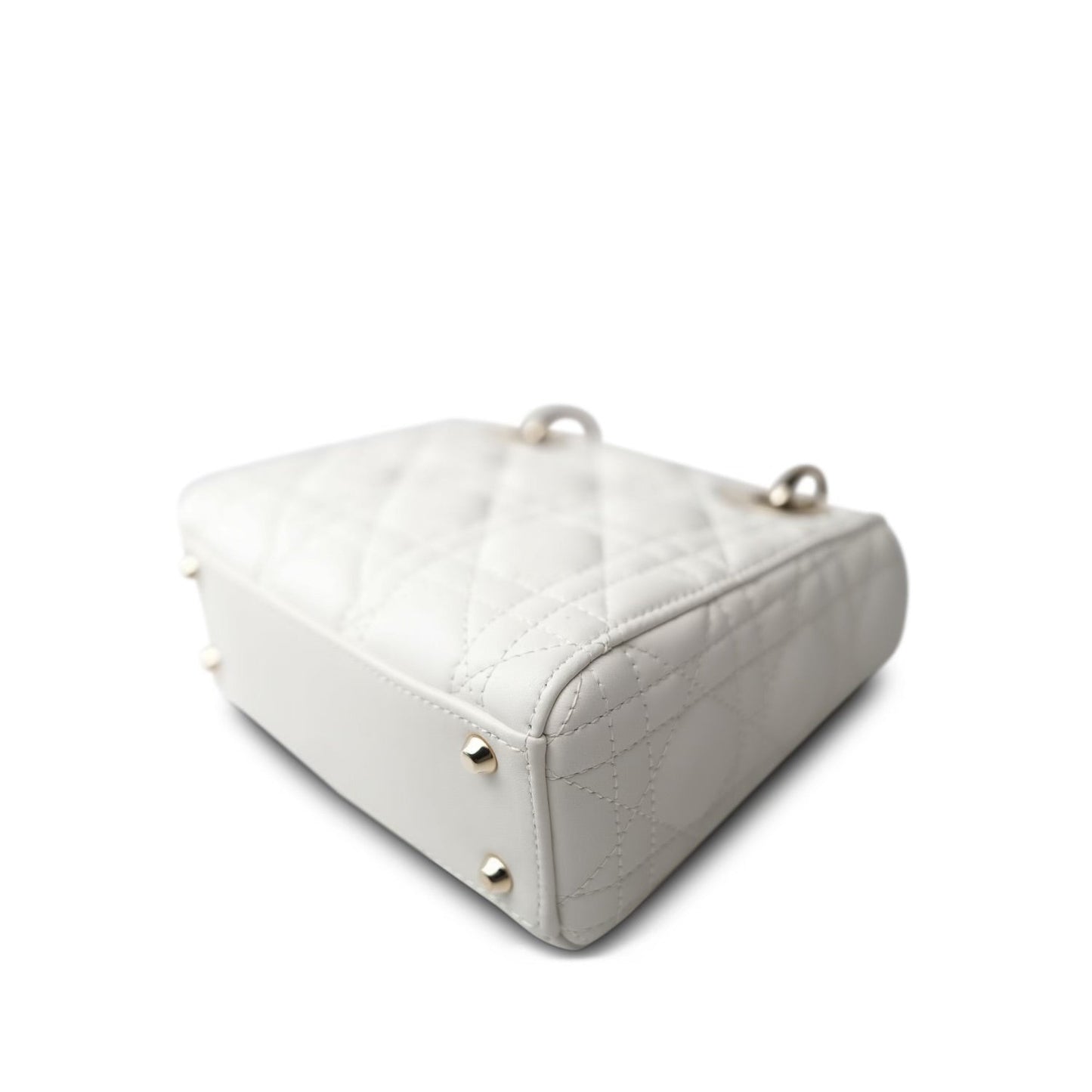 Mini Lady Dior White Lambskin Cannage