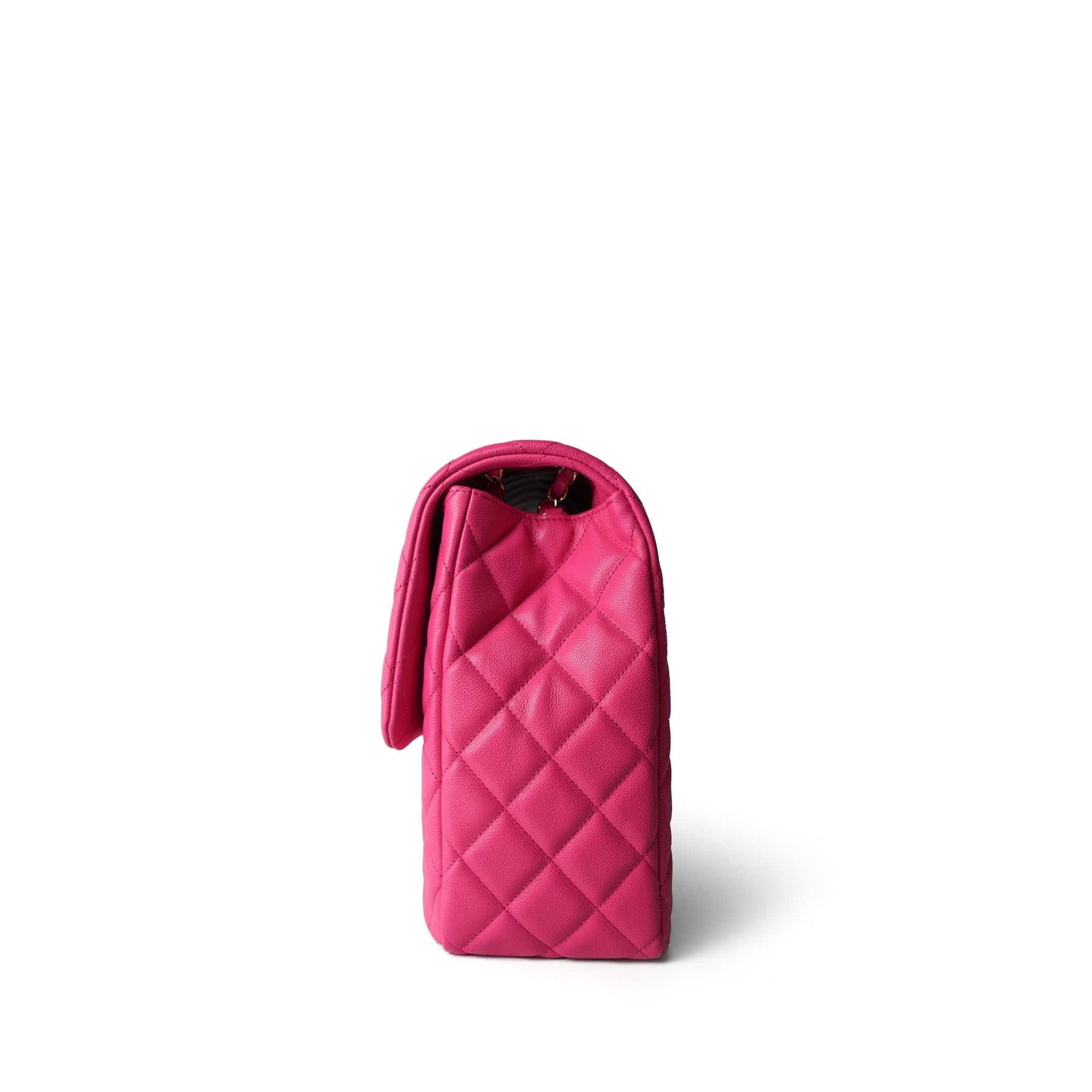 24C Pink Caviar Quilted Maxi Travel Flap Light Gold Hardware