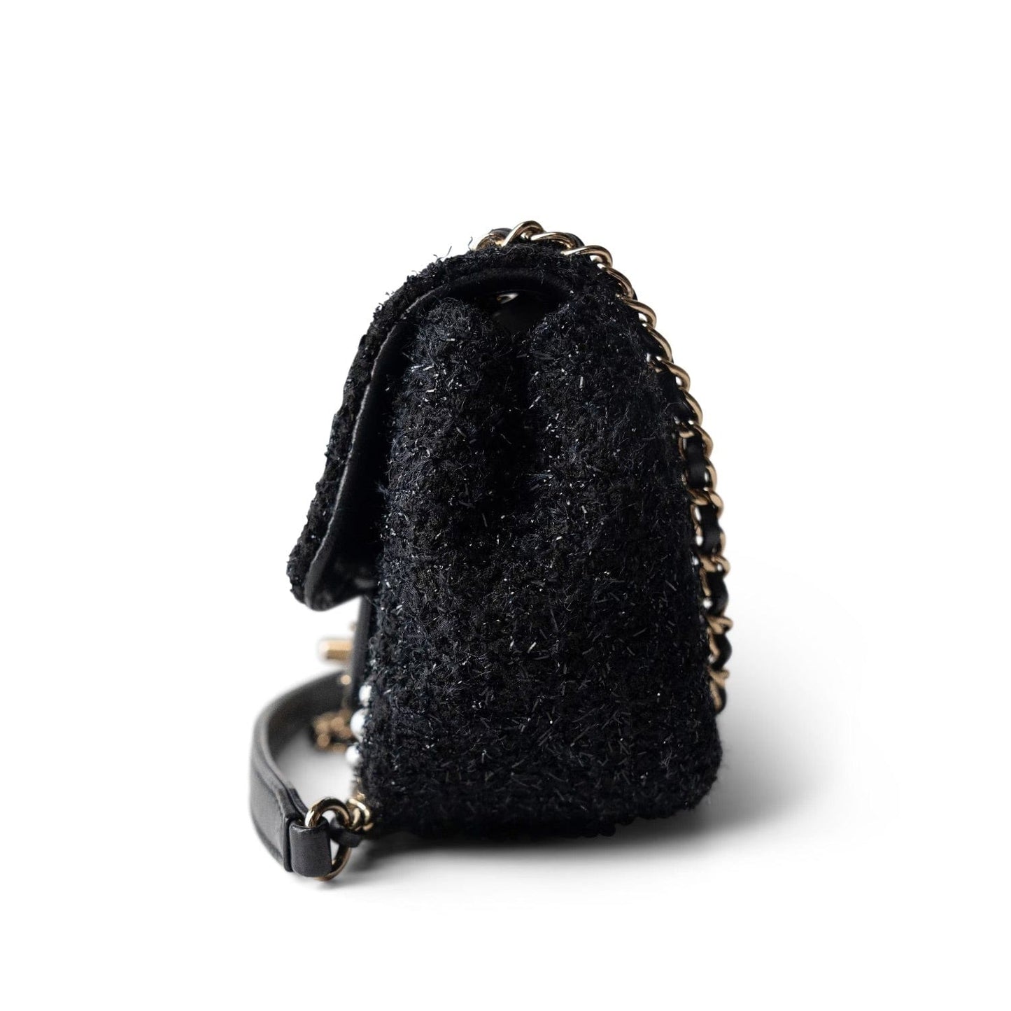 Cosmos Tweed Pearl Mini Flap Bag LGHW