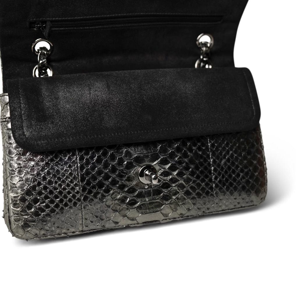 Medium Python Metallic Classic Double Flap