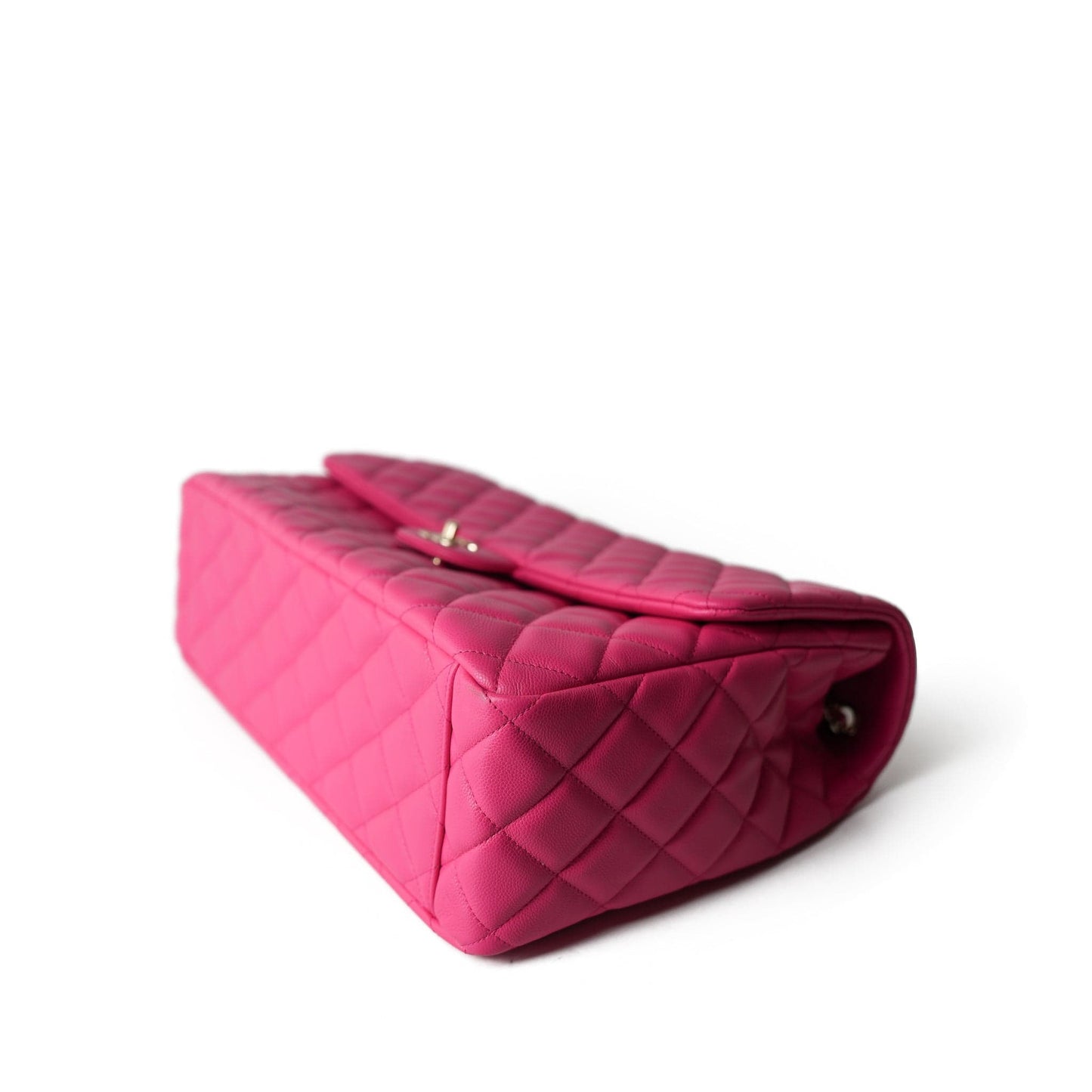 24C Pink Caviar Quilted Maxi Travel Flap Light Gold Hardware
