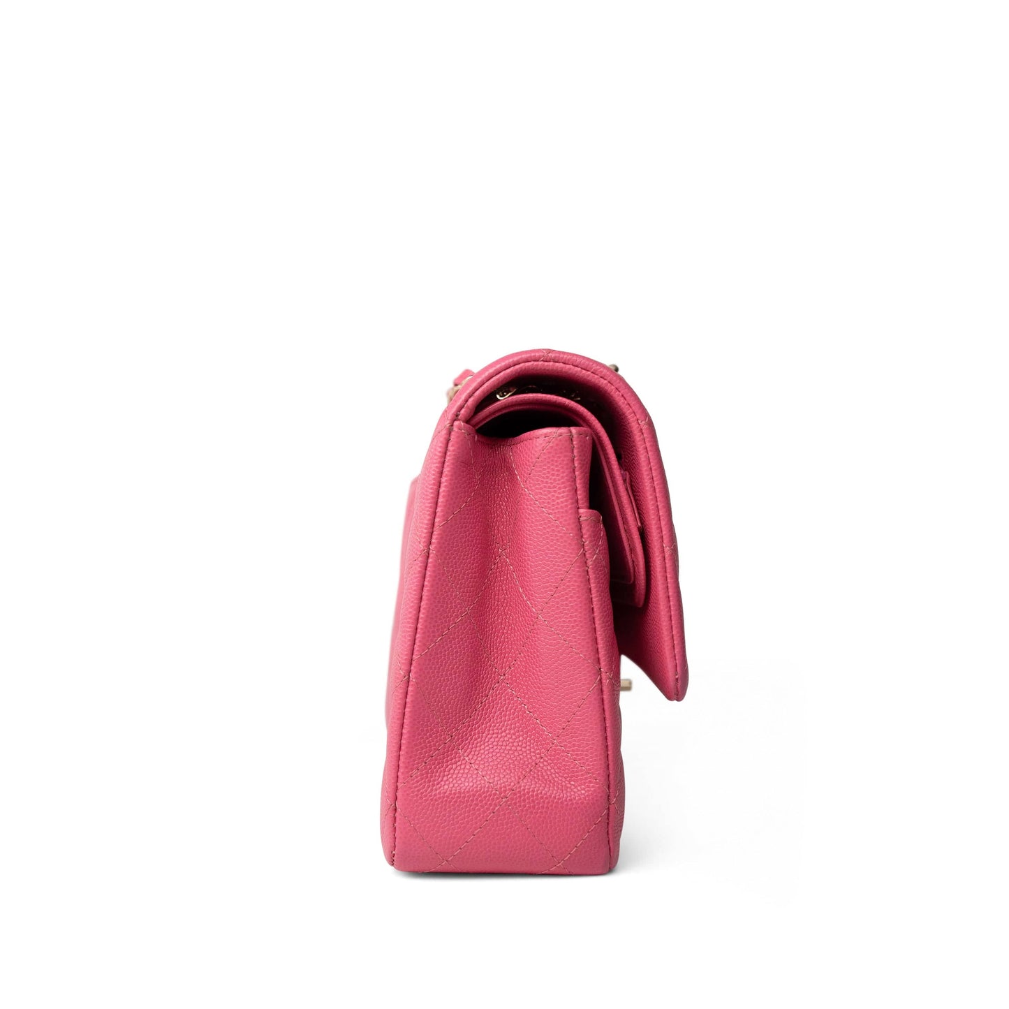 19C Pink Caviar Quilted Classic Flap Medium