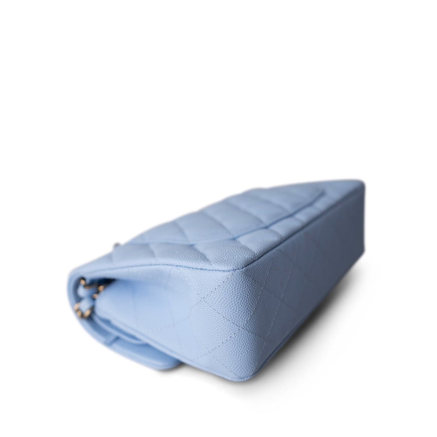 23P Light Blue Caviar Quilted Classic Flap Small Light Gold Hardware