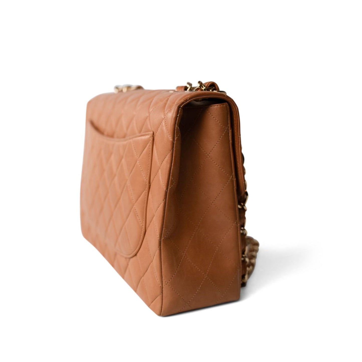 Vintage Caramel Jumbo Single Flap Bag GHW