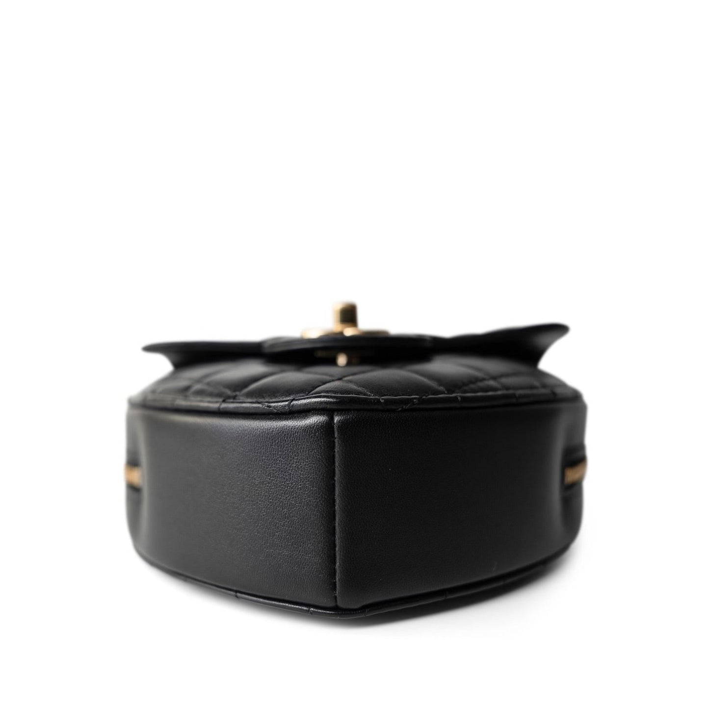 22S CC In Love Black Lambskin Quilted Large Heart Bag LGHW