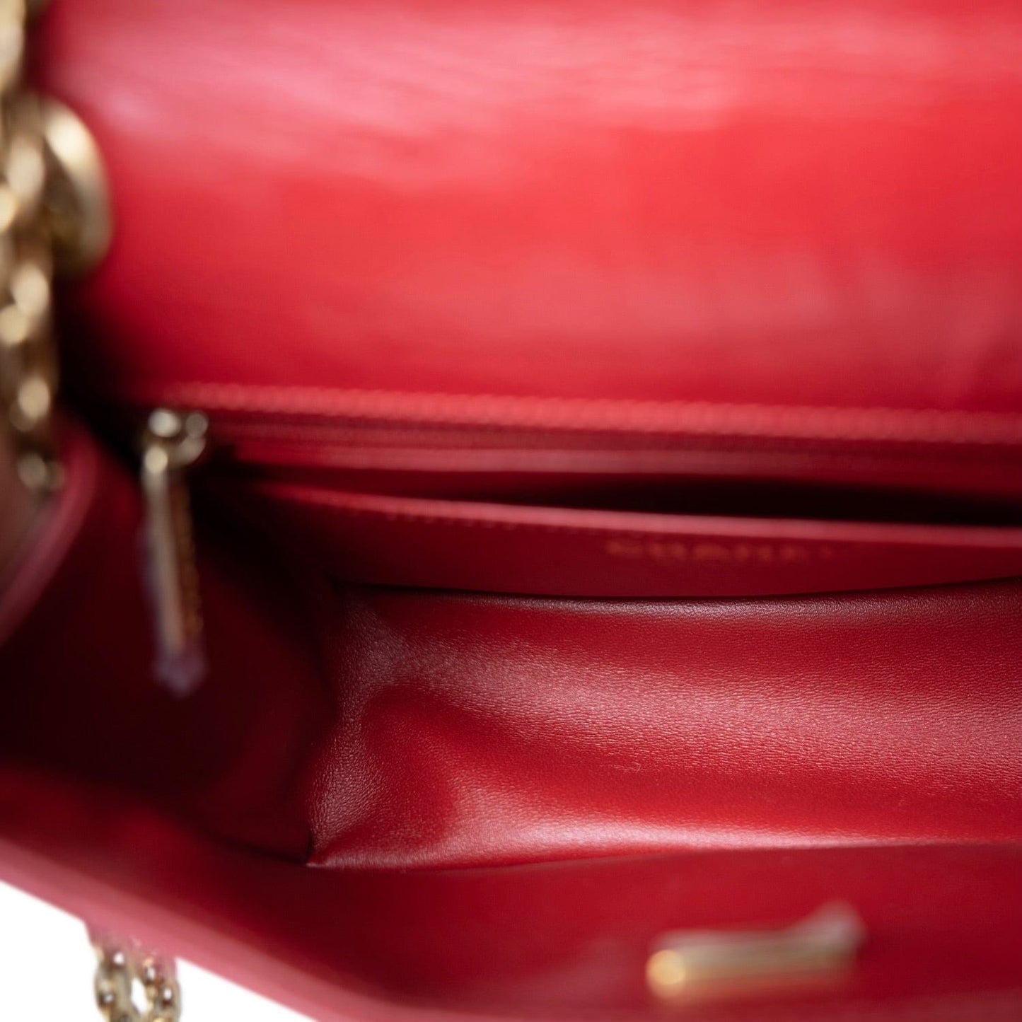 22K Red Aged Calfskin Chevron 255 Reissue Aged Gold Hardware