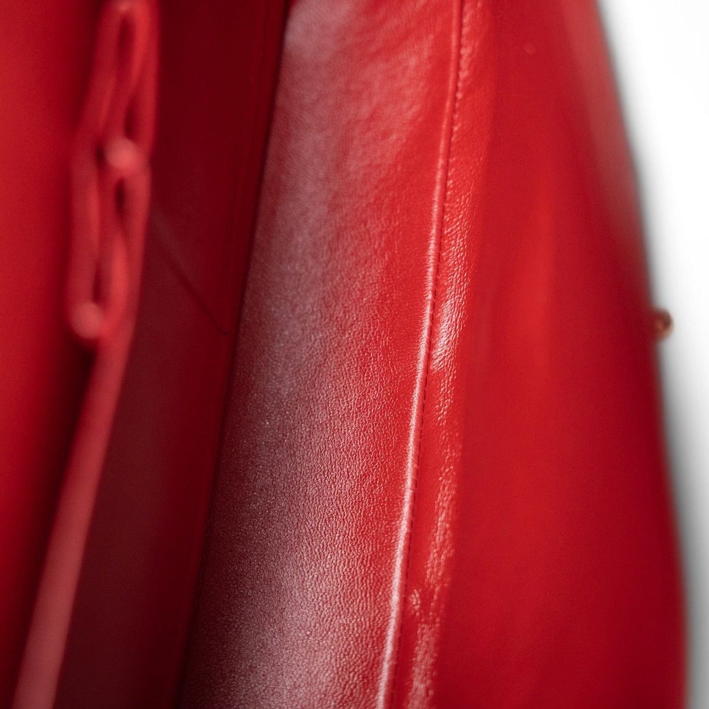 Vintage Red Lambskin Quilted Medium Classic Flap Gold Hardware