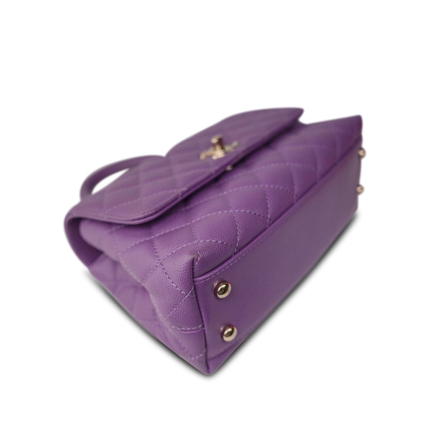 Purple Caviar Quilted Small Coco Handle LGHW