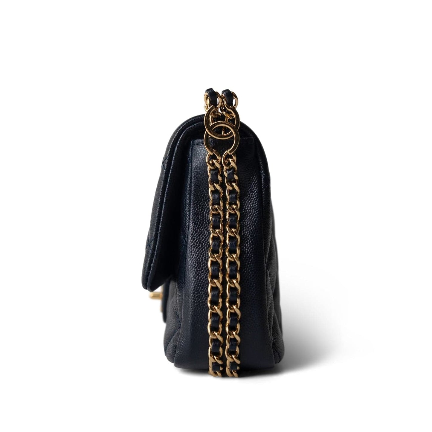 Navy Caviar Quilted CC You Flap Bag Mini GHW