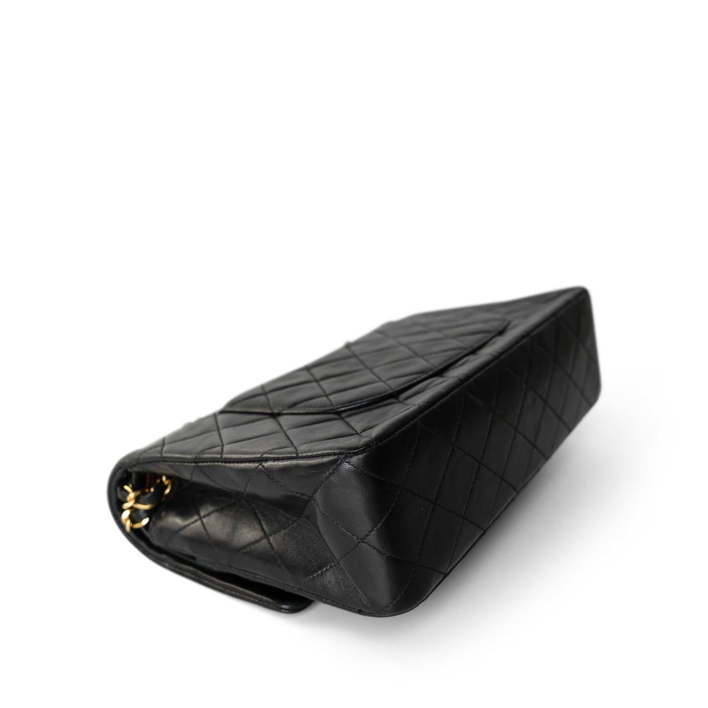 Vintage Black Lambskin Quilted Medium Classic Flap GHW