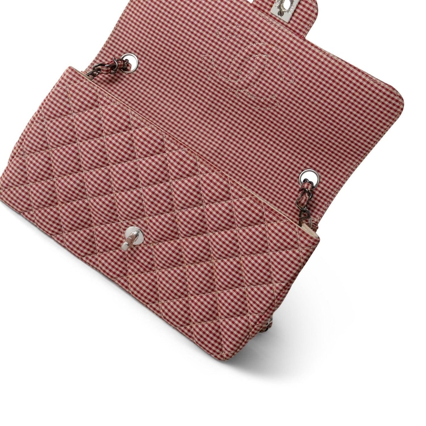 Vintage Gingham Red Medium Single Flap Bag