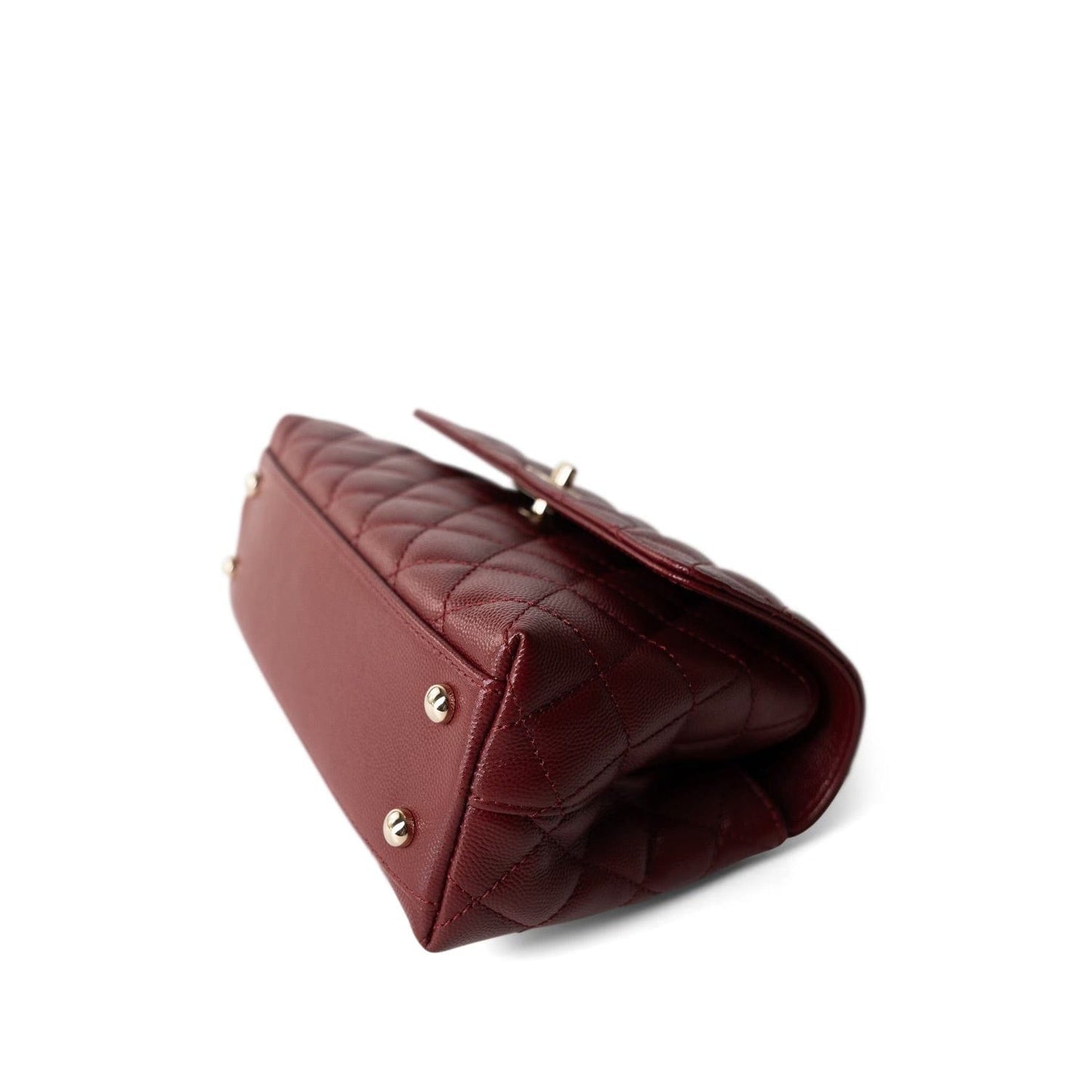 21A Burgundy Caviar Quilted Coco Handle Small LGHW