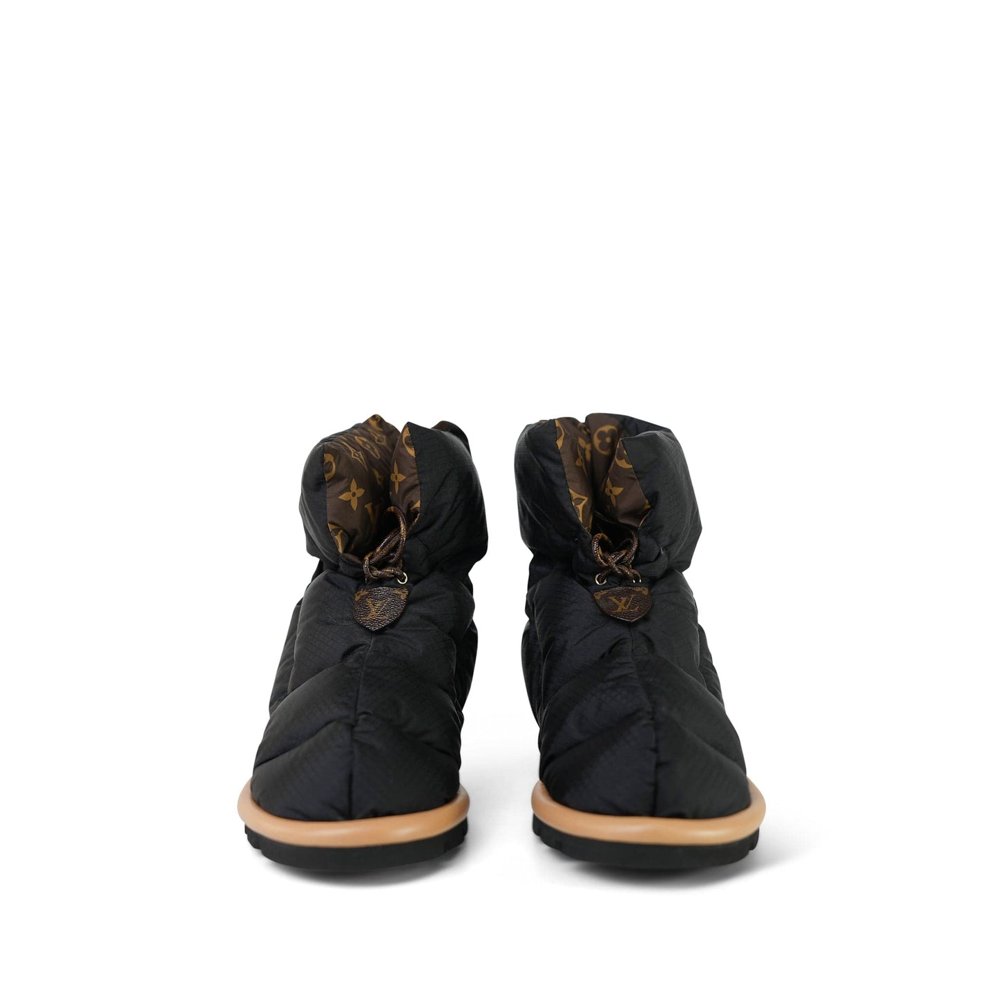 Louis Vuitton Ankle Comfort Black Water Repellent Nylon Monogram Boots/Booties