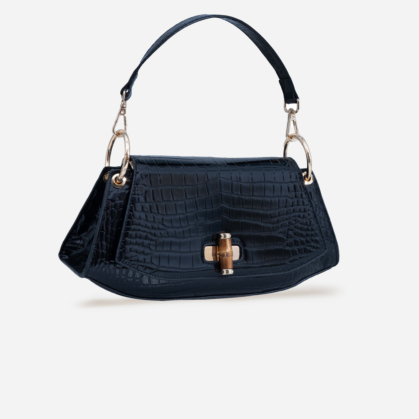 Bamboo Croc Shoulder Bag