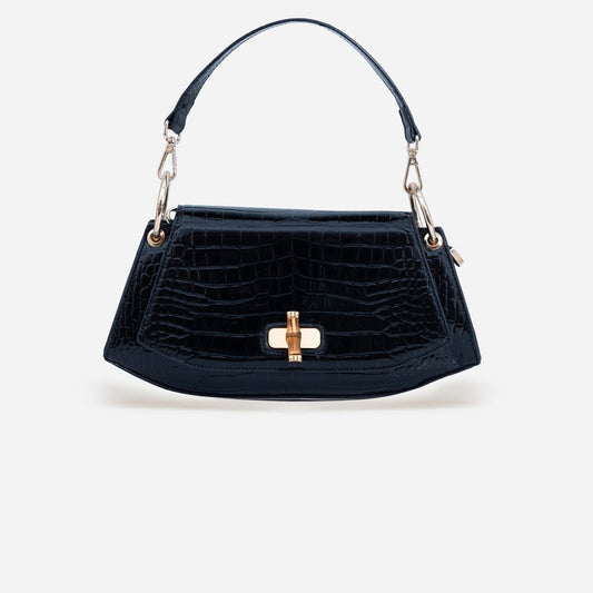Bamboo Croc Shoulder Bag