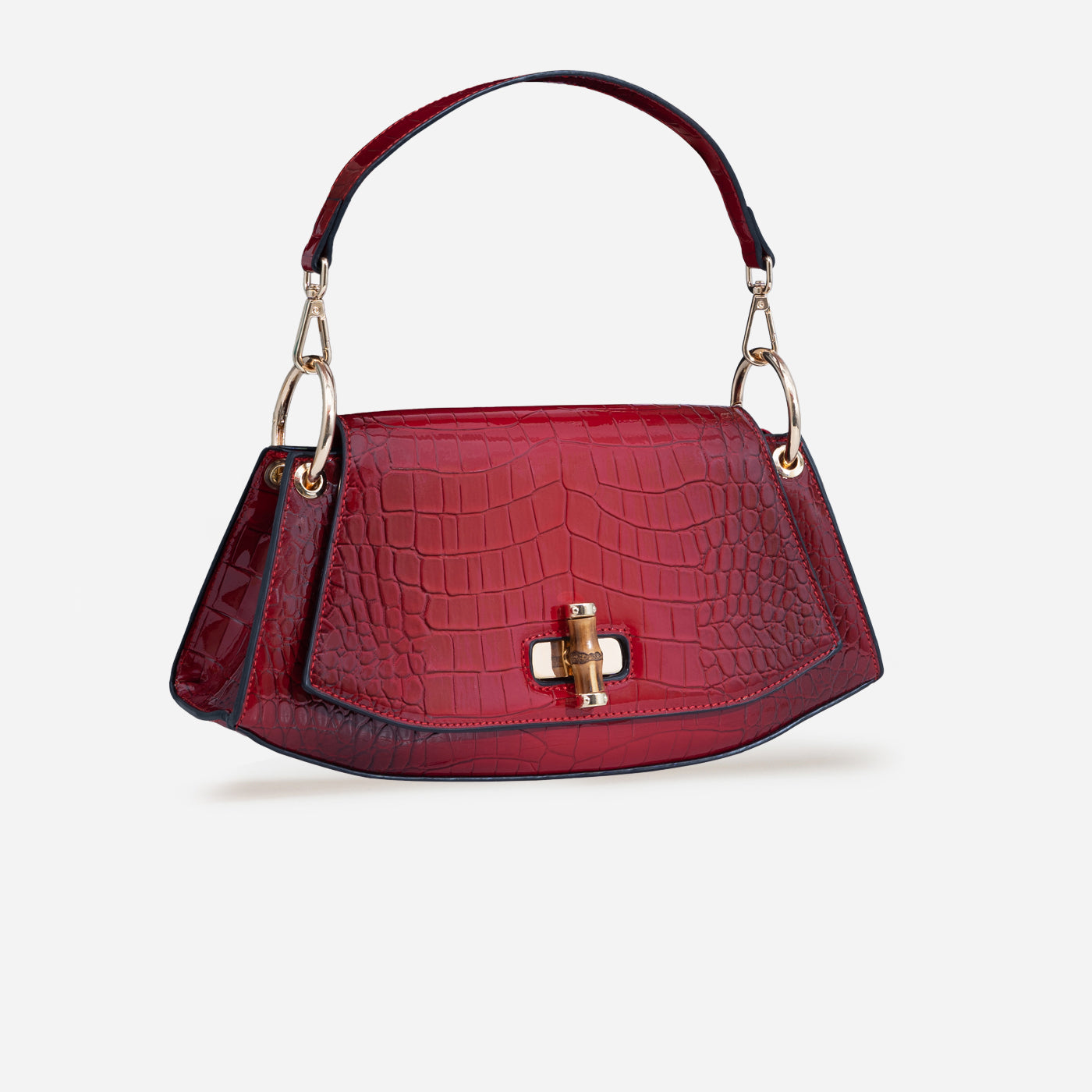 Bamboo Croc Shoulder Bag