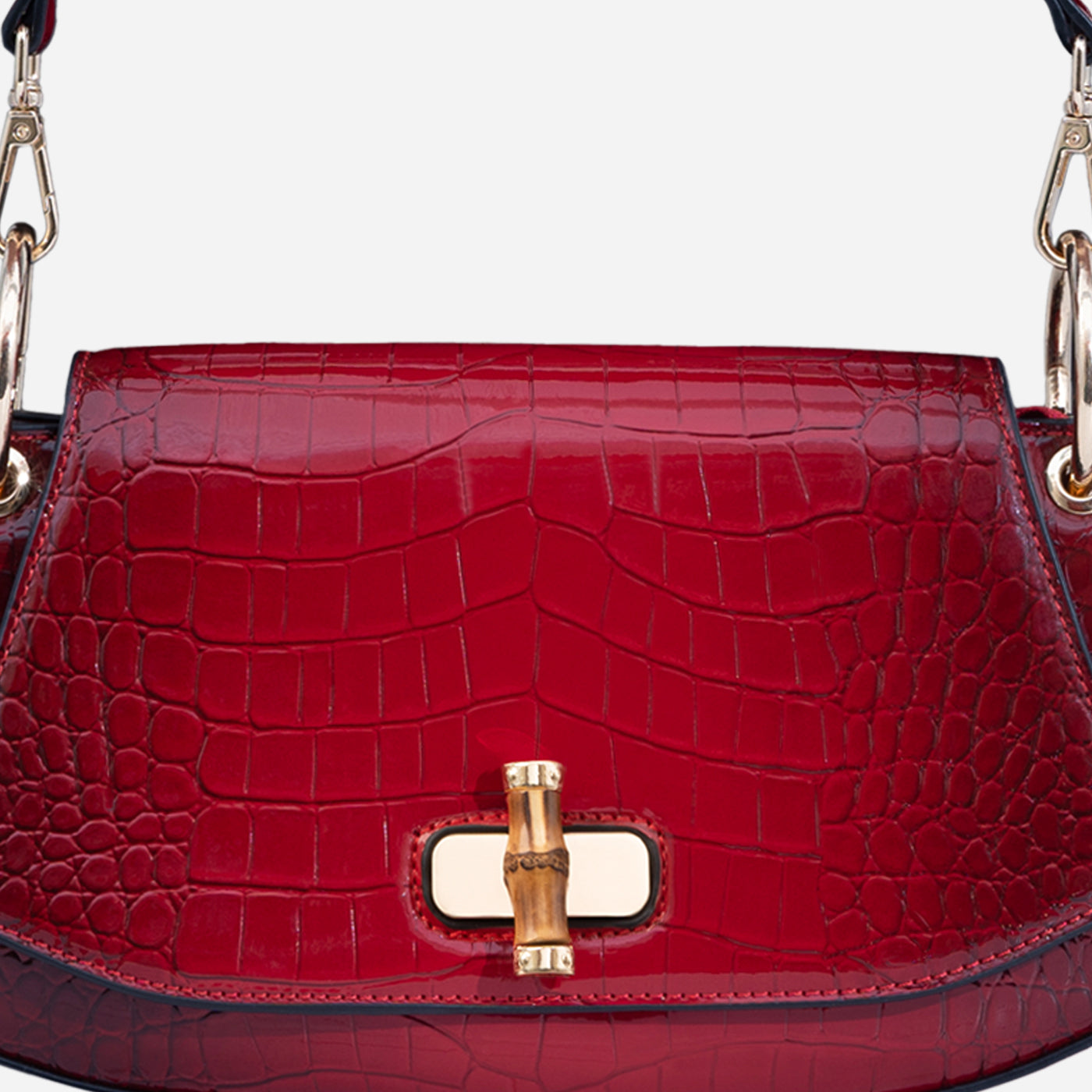 Bamboo Croc Shoulder Bag