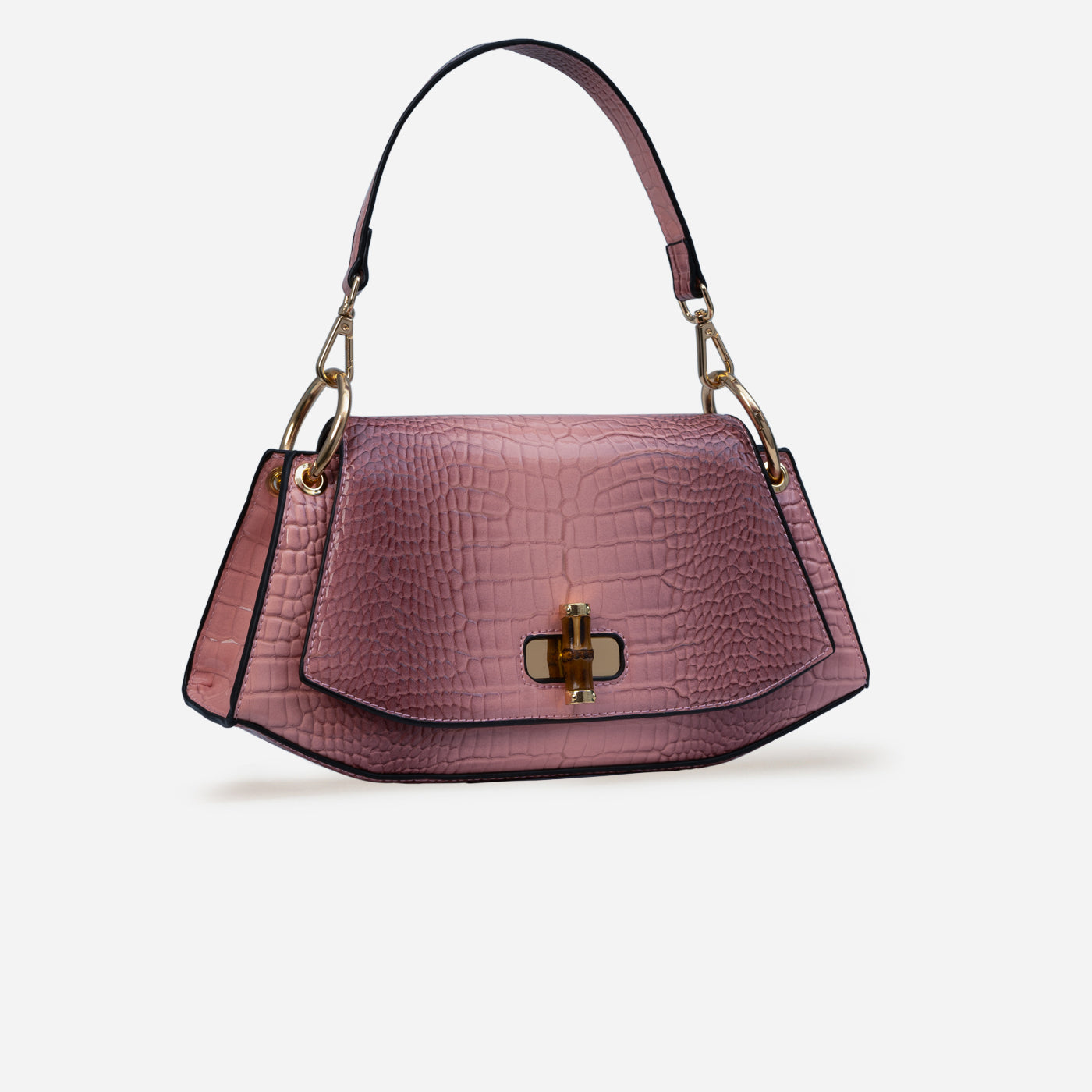 Bamboo Croc Shoulder Bag