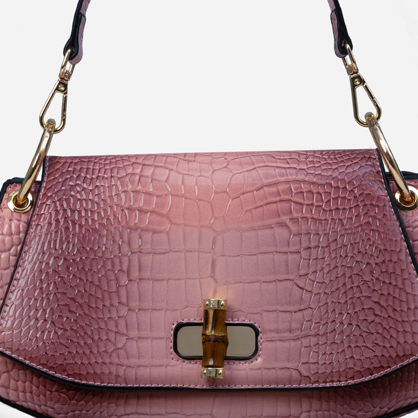 Bamboo Croc Shoulder Bag