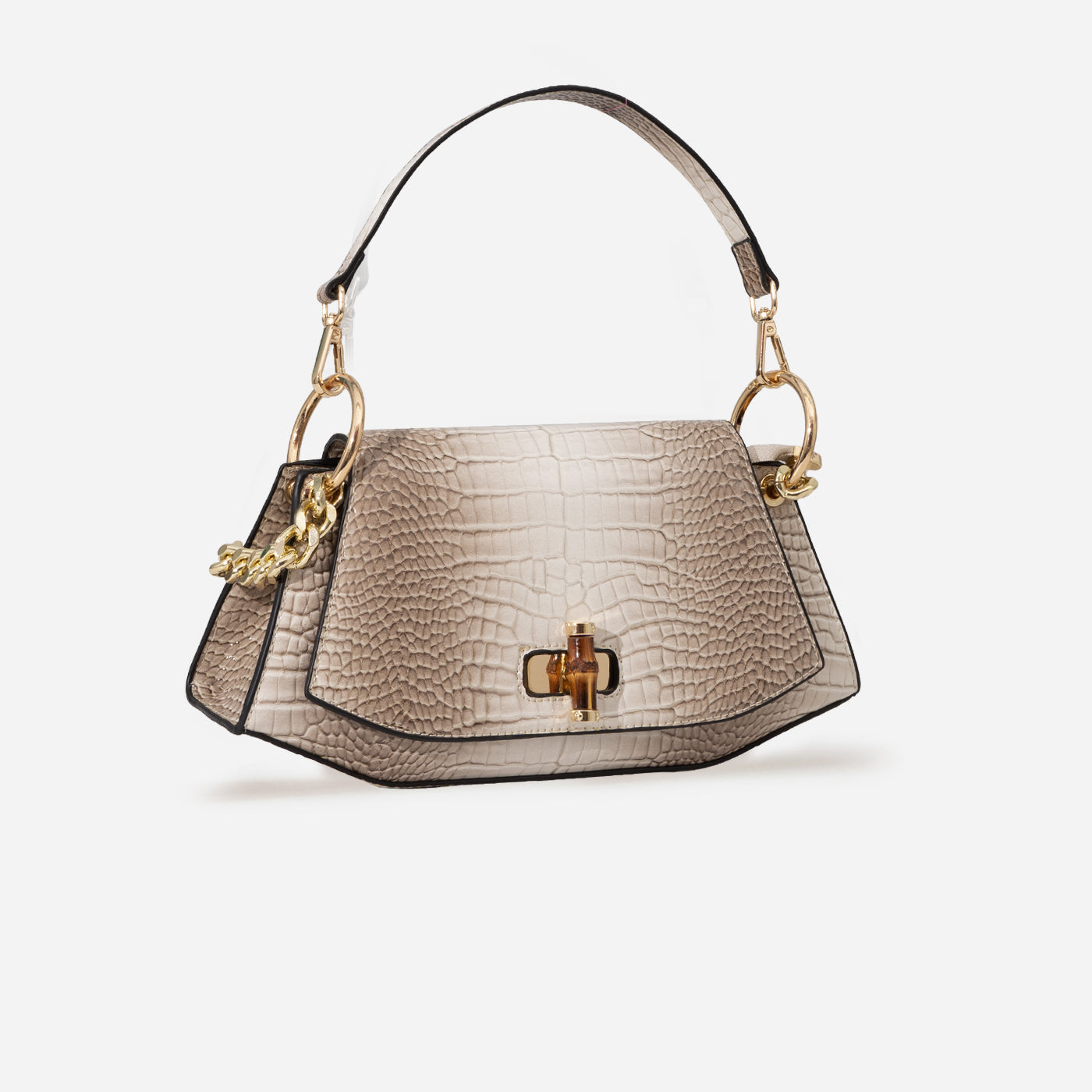 Bamboo Croc Shoulder Bag