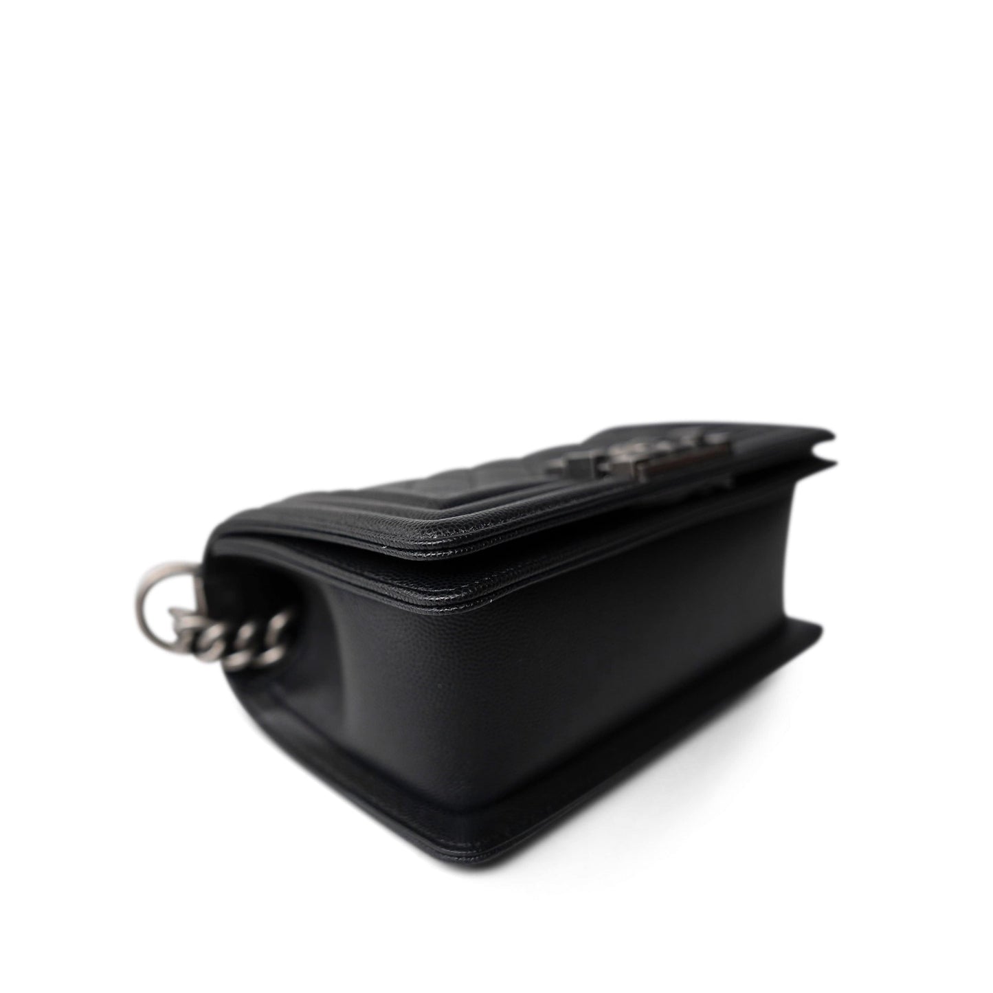 Black Boy Bag Small Caviar Quilted Ruthenium Hardware