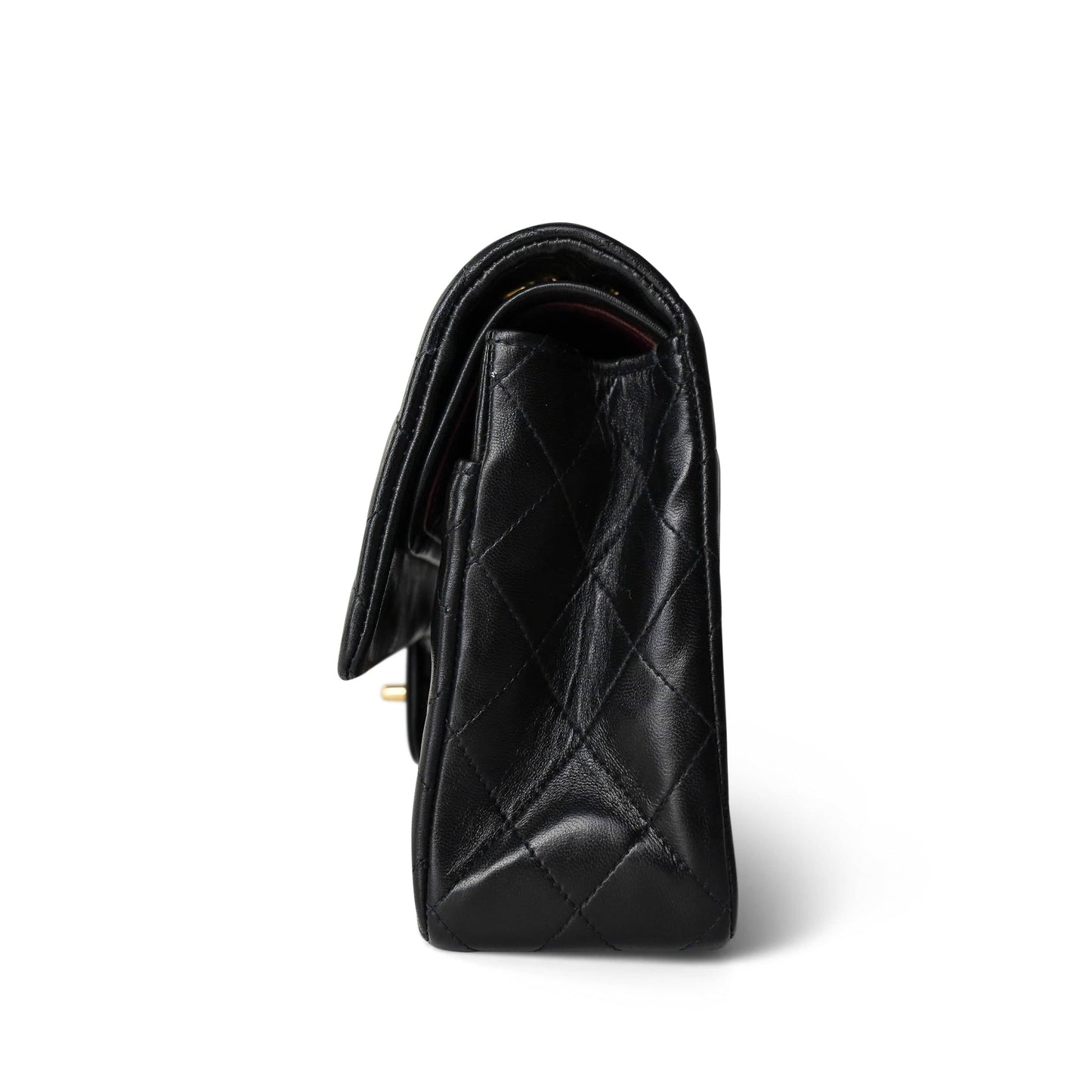 Vintage Black Lambskin Quilted Medium Classic Flap GHW