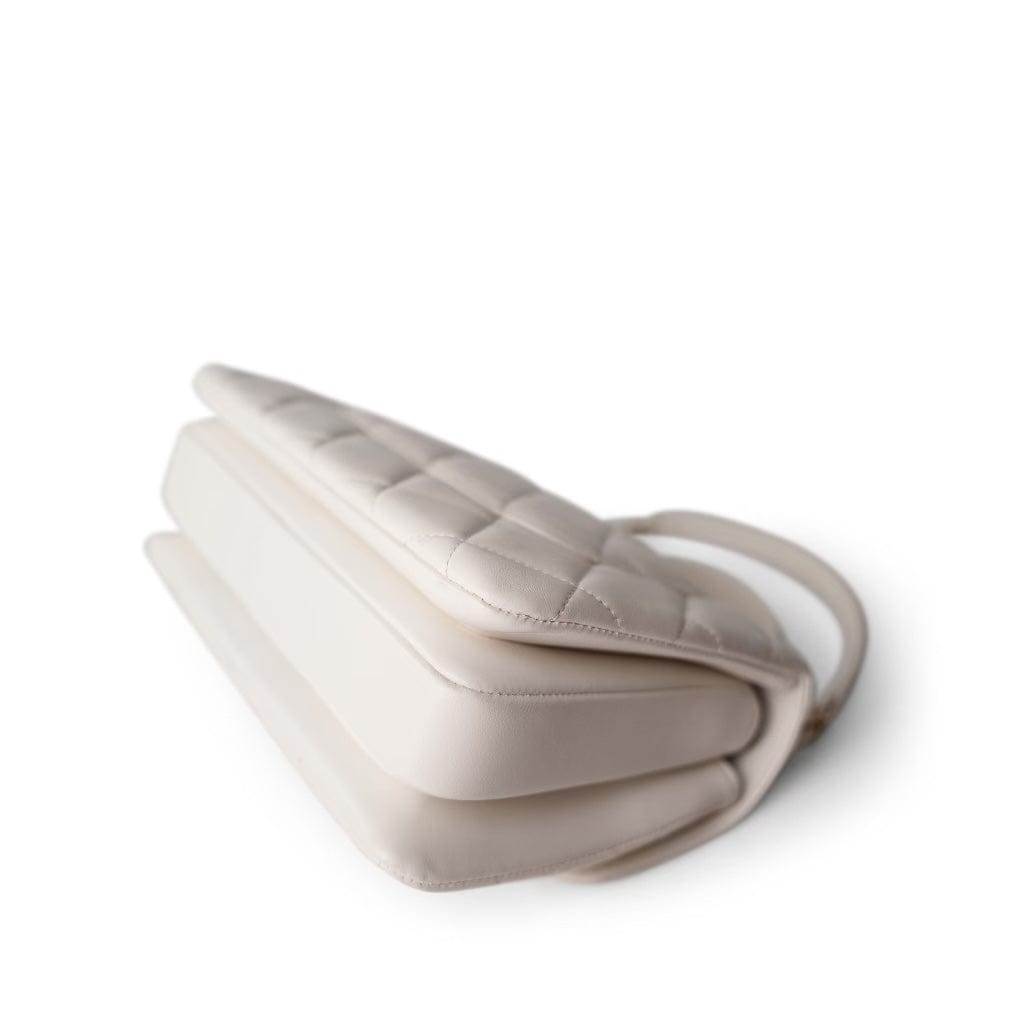 22S White Lambskin Quilted Trendy CC Small LGHW