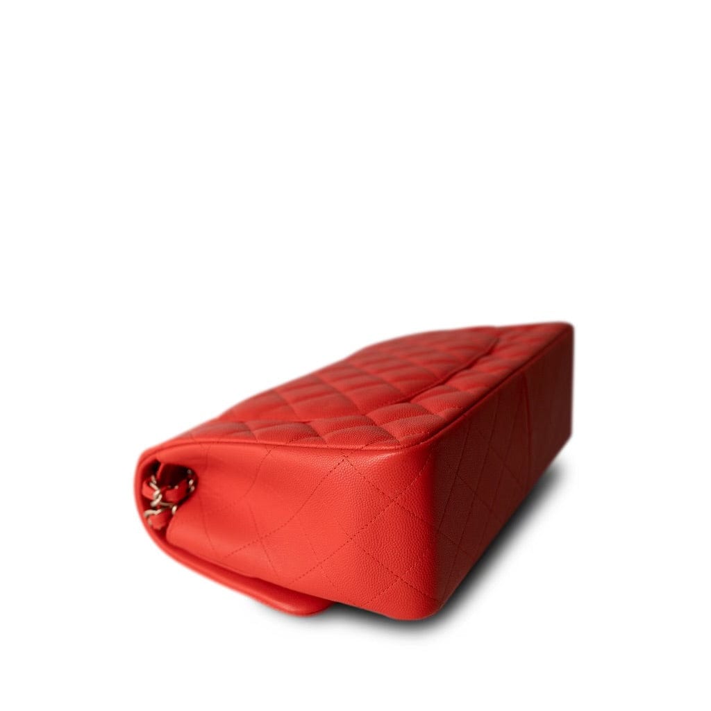 19C Red Caviar Quilted Classic Flap Jumbo LGHW